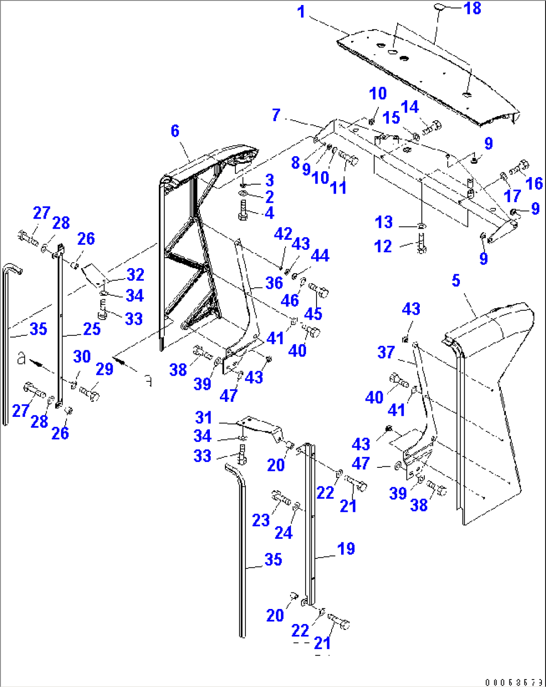 HOOD (REAR GRILL) (75A¤ ALTERNATOR) (WITH PRE-CLEANER OR FOR FULL FENDER)(#85001-)
