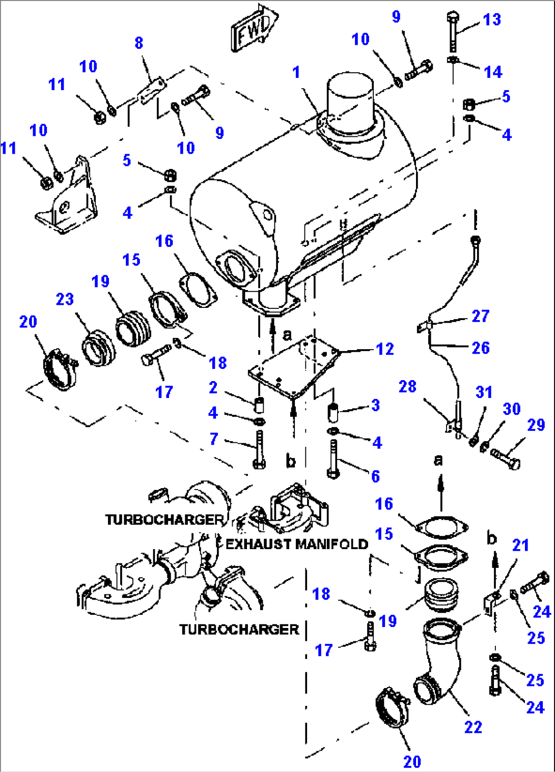 FIG. A1610-A6E5 MUFFLER AND MOUNTING