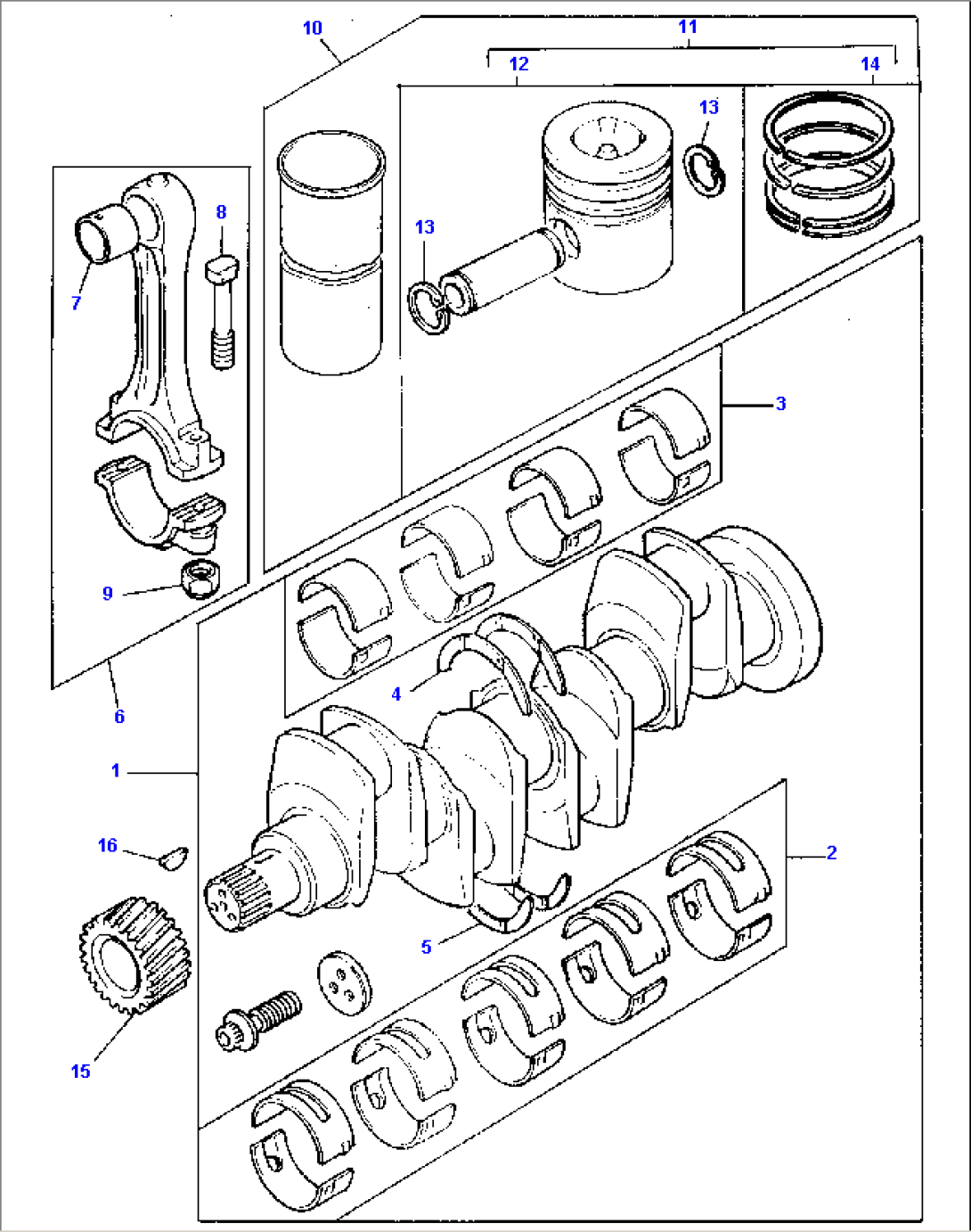 CRANKSHAFT - PISTONS AND CONNECTING RODS