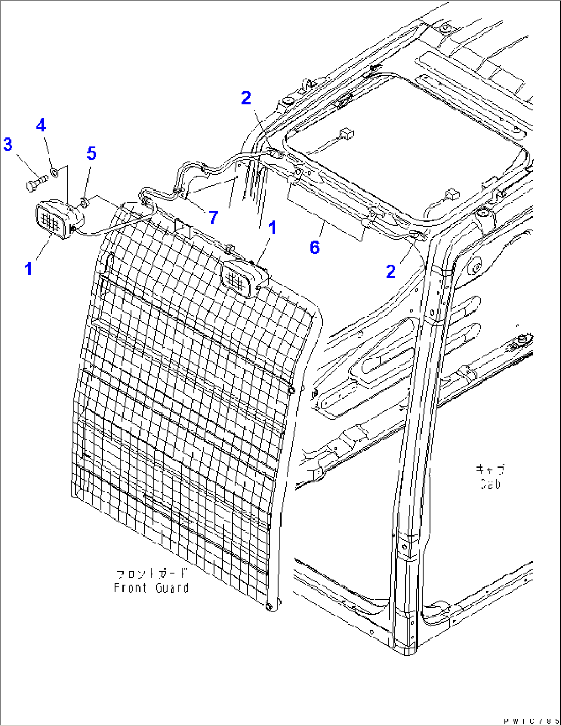 ADDITIONAL WORK LAMP (FOR LEVEL-1 GUARD)(#200008-)