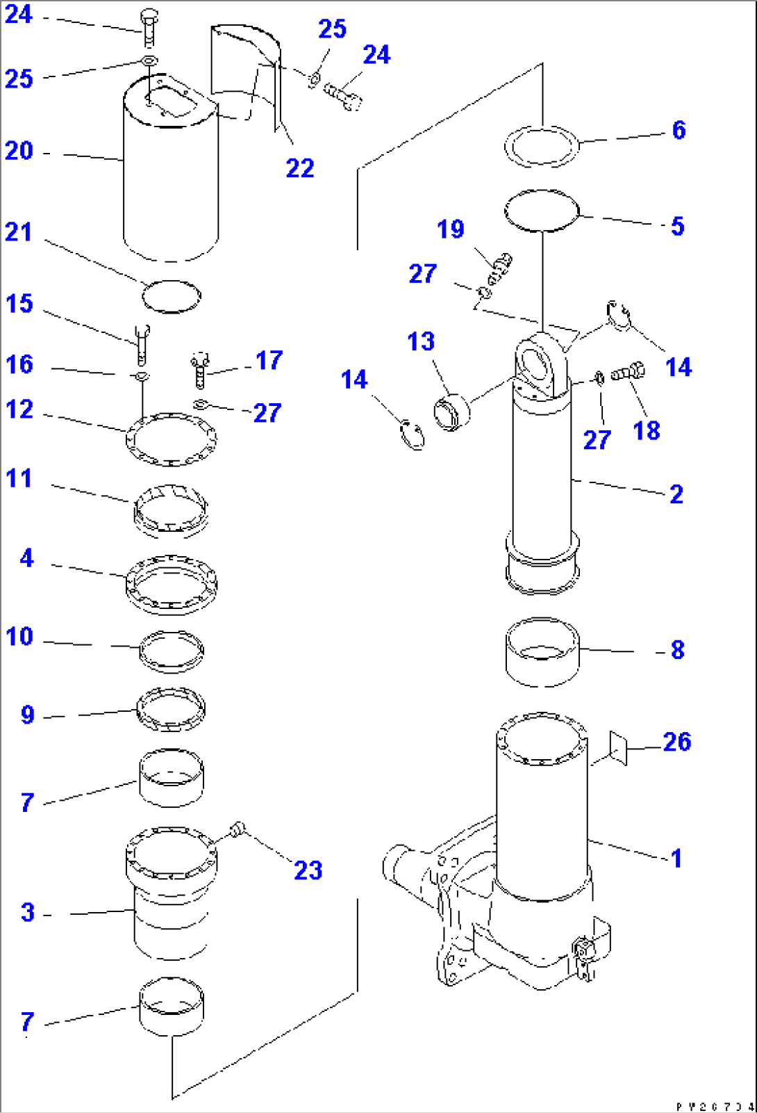 FRONT AXLE (RIGHT HAND) (7/7) (FRONT SUSPENSION ASSEMBLY) (FOR AUTO LUBRICATION)(#1312-)
