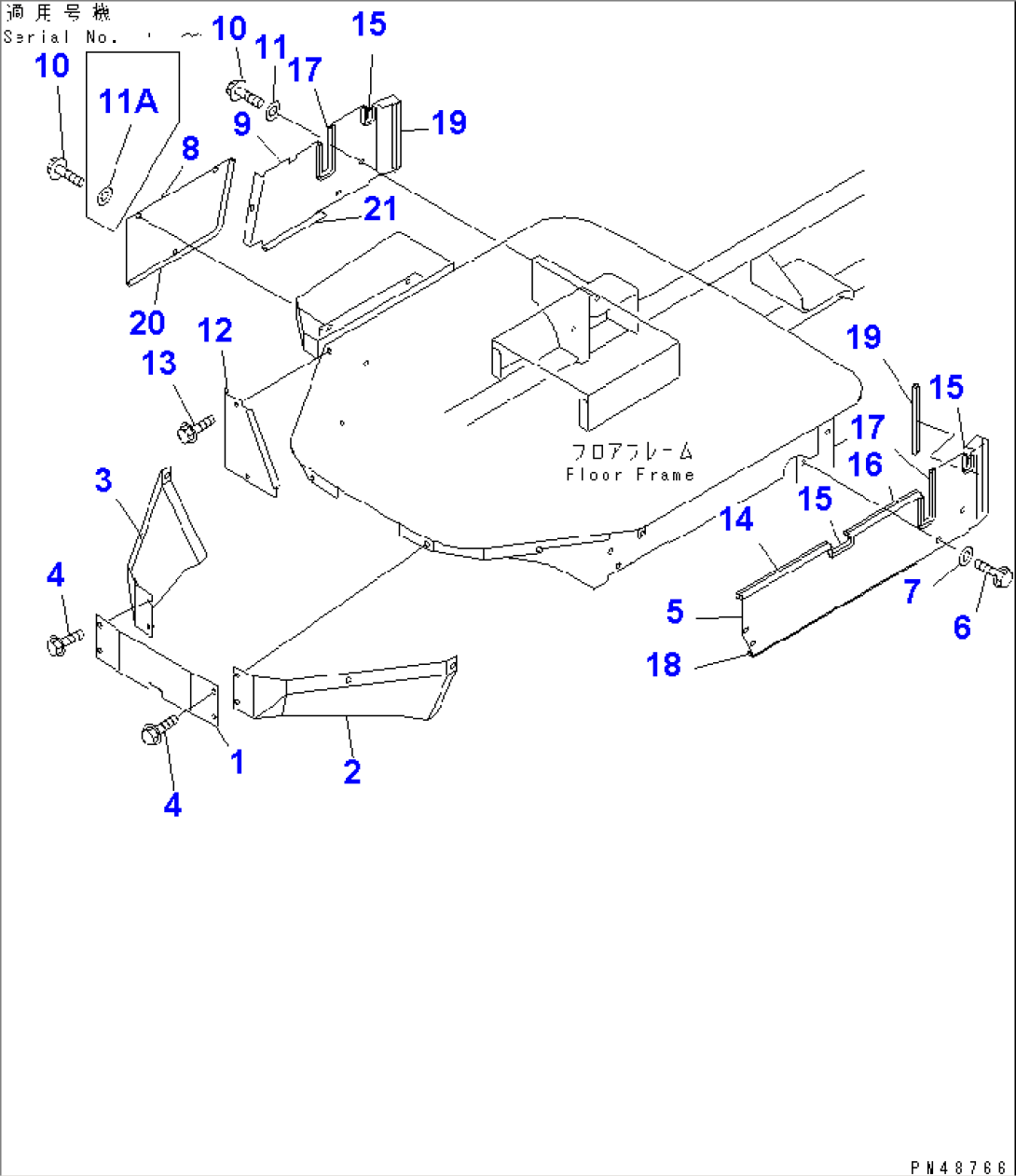 FLOOR COVER (WITH CAB) (SUPER SILENT SPEC.)(#60001-)