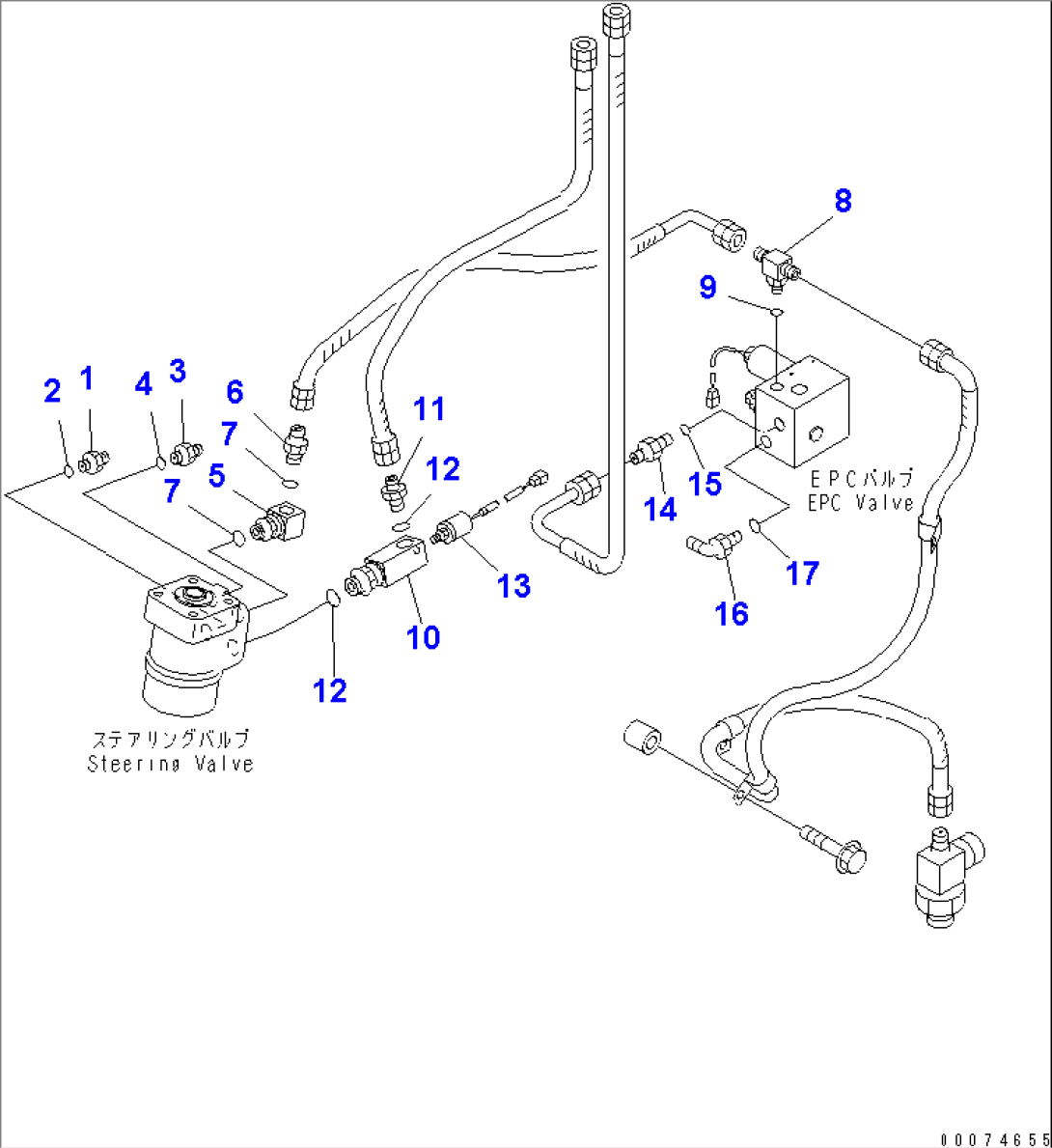 SUPPORT (STEERING VALVE TO EPC VALVE) (WITH ADVANCED JOY STICK STEERING)(#51075-)