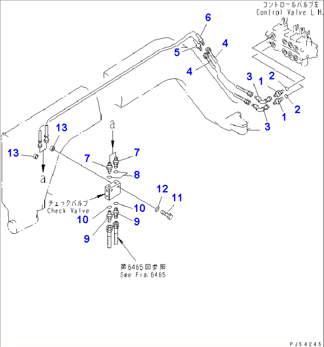 HYDRAULIC PIPING (POWER TILT CYLINDER LINE) (2/3)