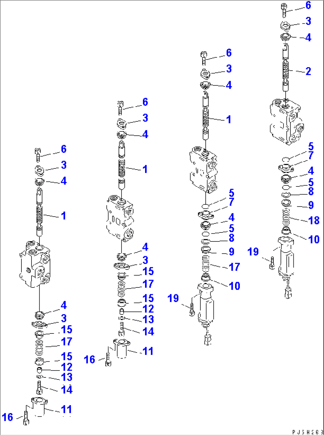 CONTROL VALVE (4-SPOOL) (1/4)