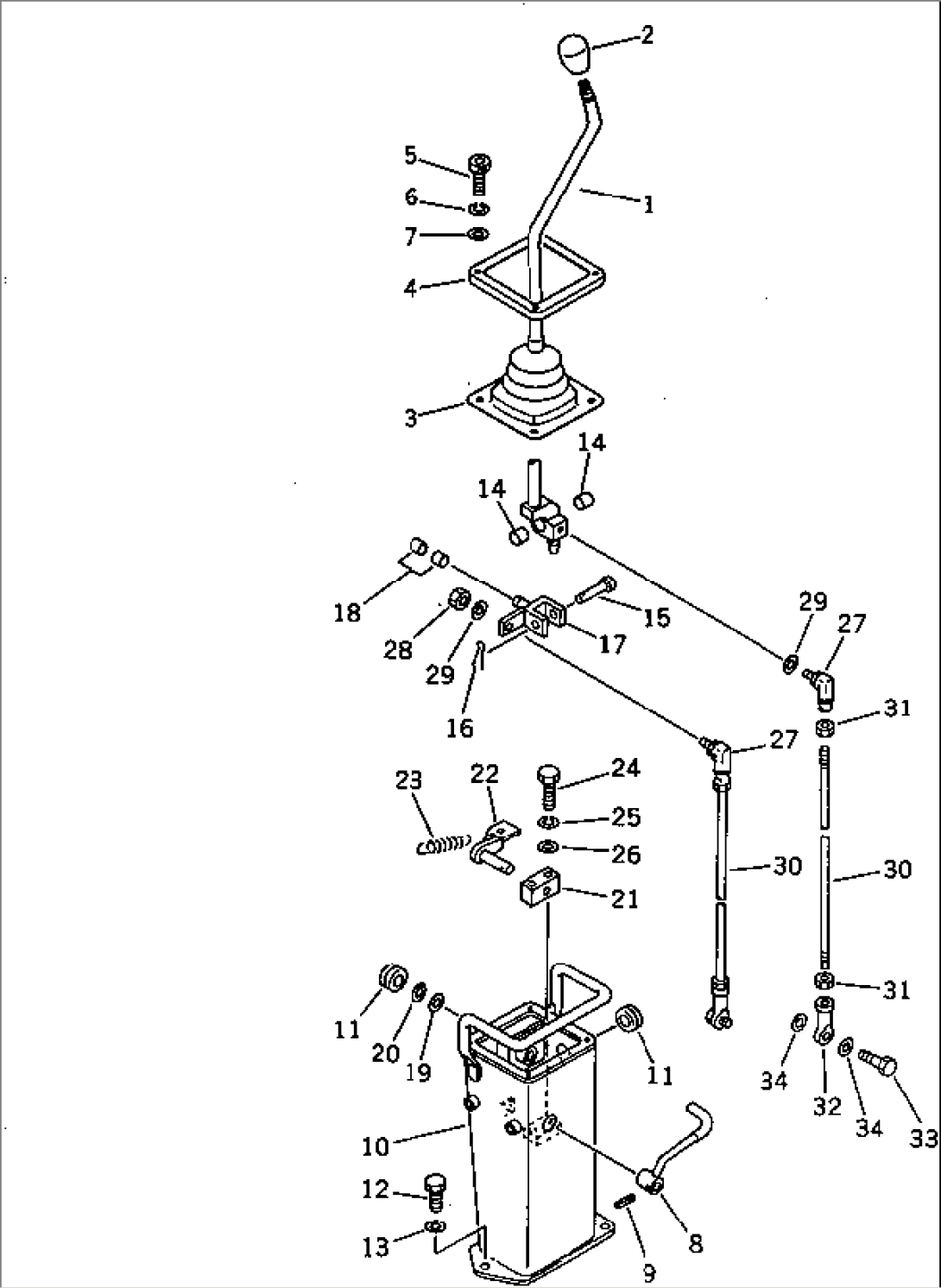 WORK EQUIPMENT CONTROL LEVER. L.H.