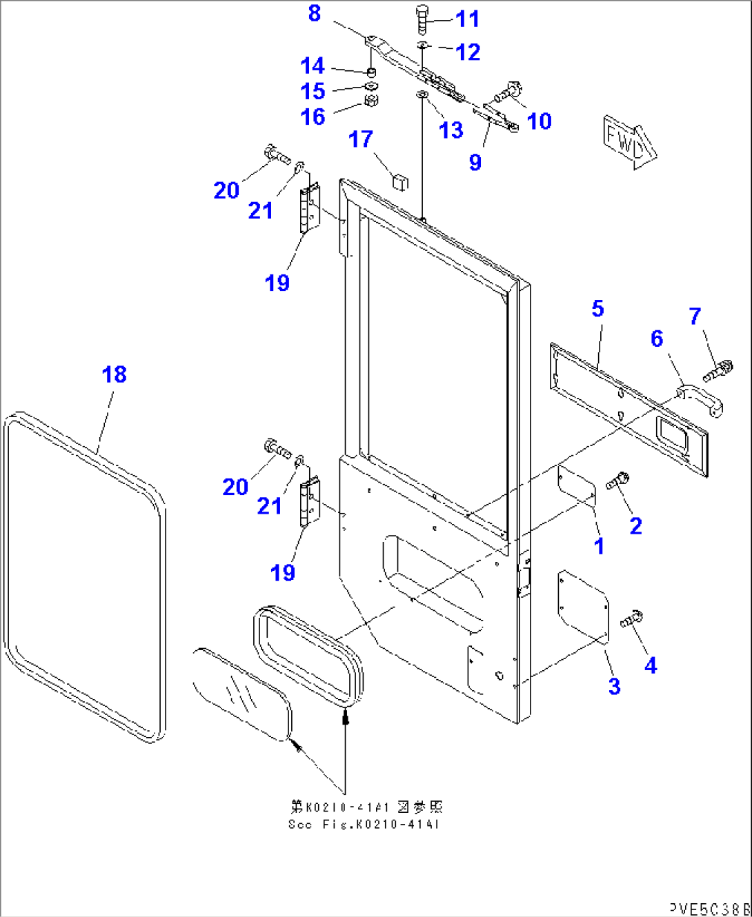 2-PERSONS CAB (DOOR RELATED PARTS R.H.)(#63001-64000)