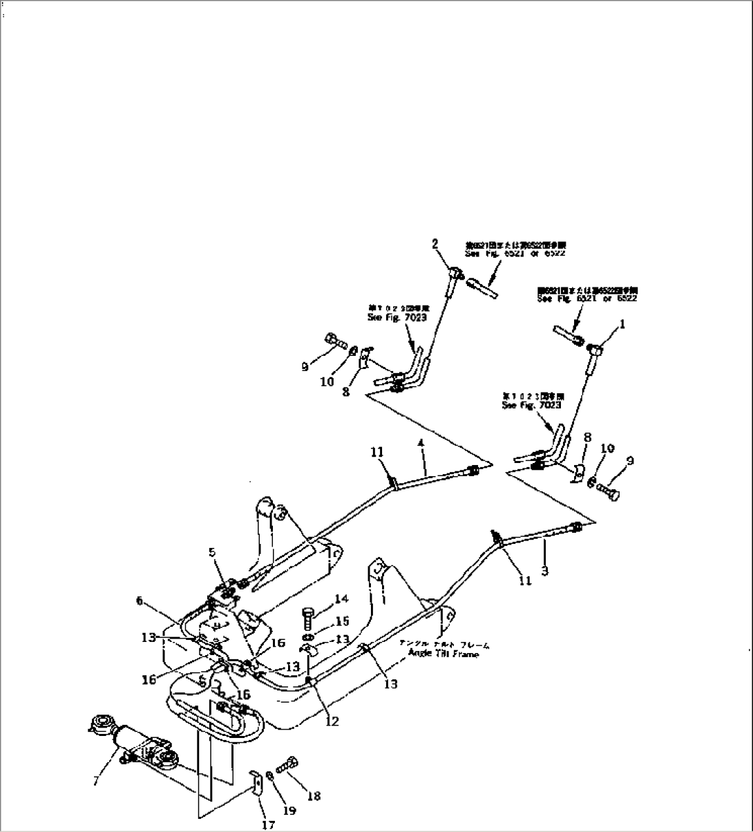 HYDRAULIC PIPING (TILT CYLINDER LINE) (DOZER SIDE) (FOR POWER ANGLE POWER TILT DOZER)
