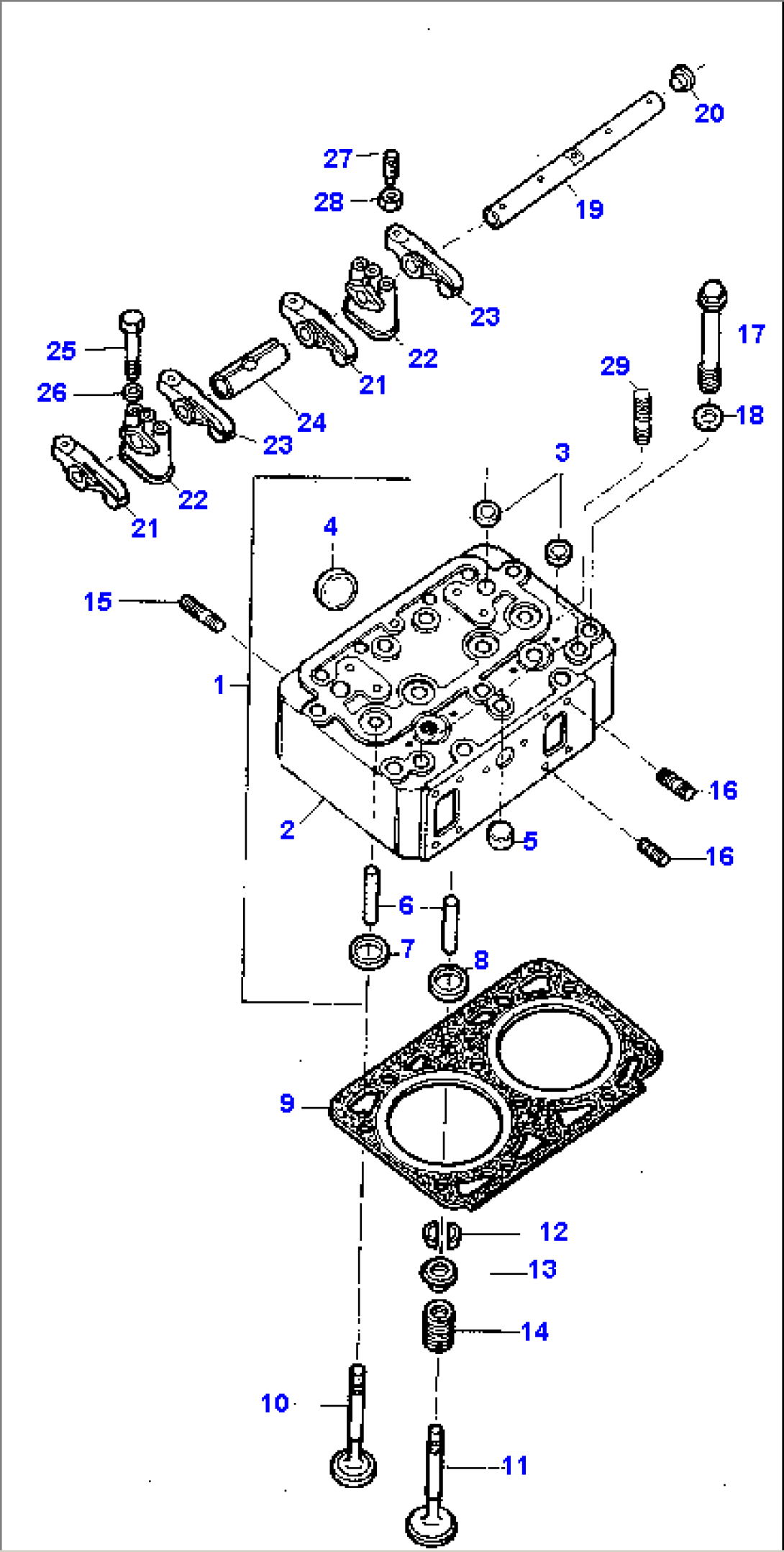 CYLINDER HEAD AND ATTACHING PARTS