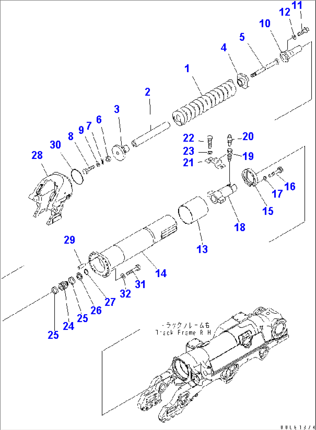 TRACK FRAME (R.H.) (IDLER CUSHION AND RECOIL SPRING) (7 ROLLER)