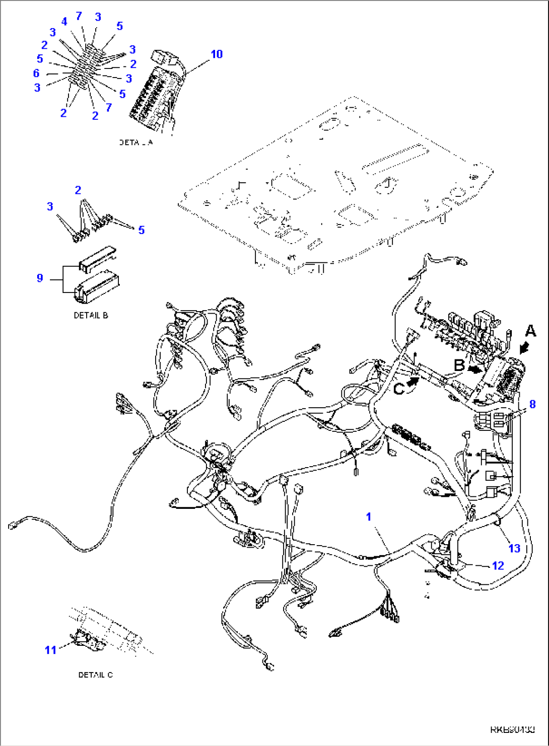 FLOOR FRAME, WIRING HARNESS