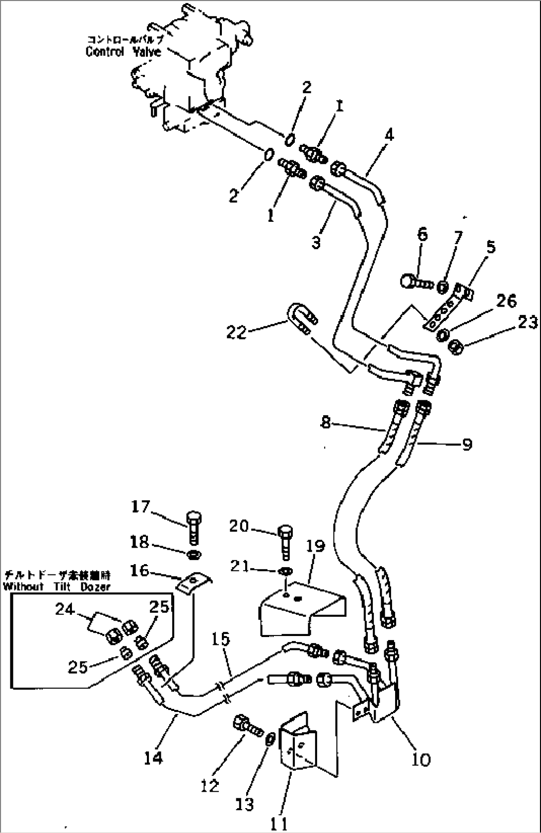 HYDRAULIC PIPING (TANK TO TILT CYLINDER) (D85A)