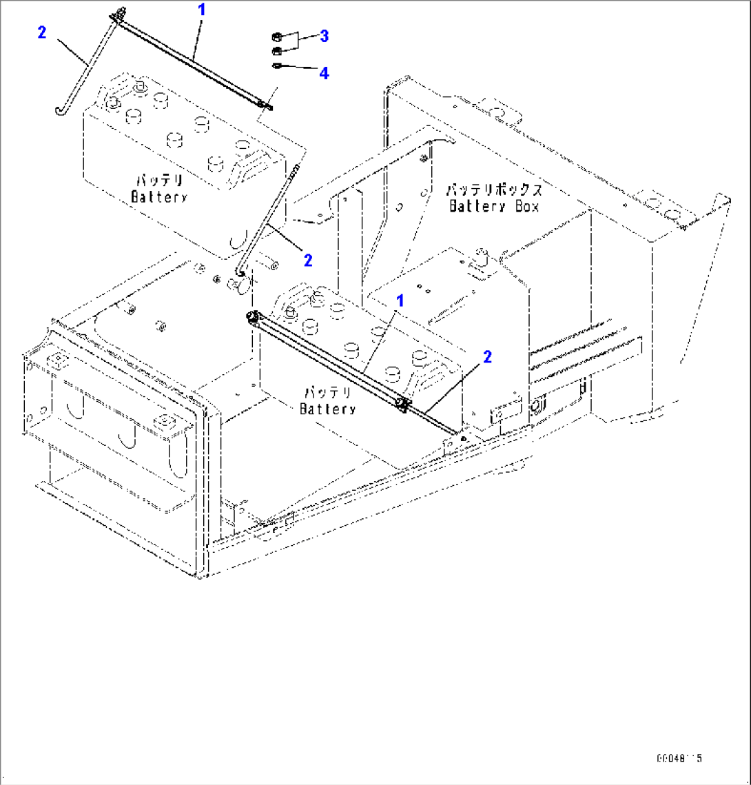 Battery and Battery Case Group, Mounting Parts (1/2) (#2848-)