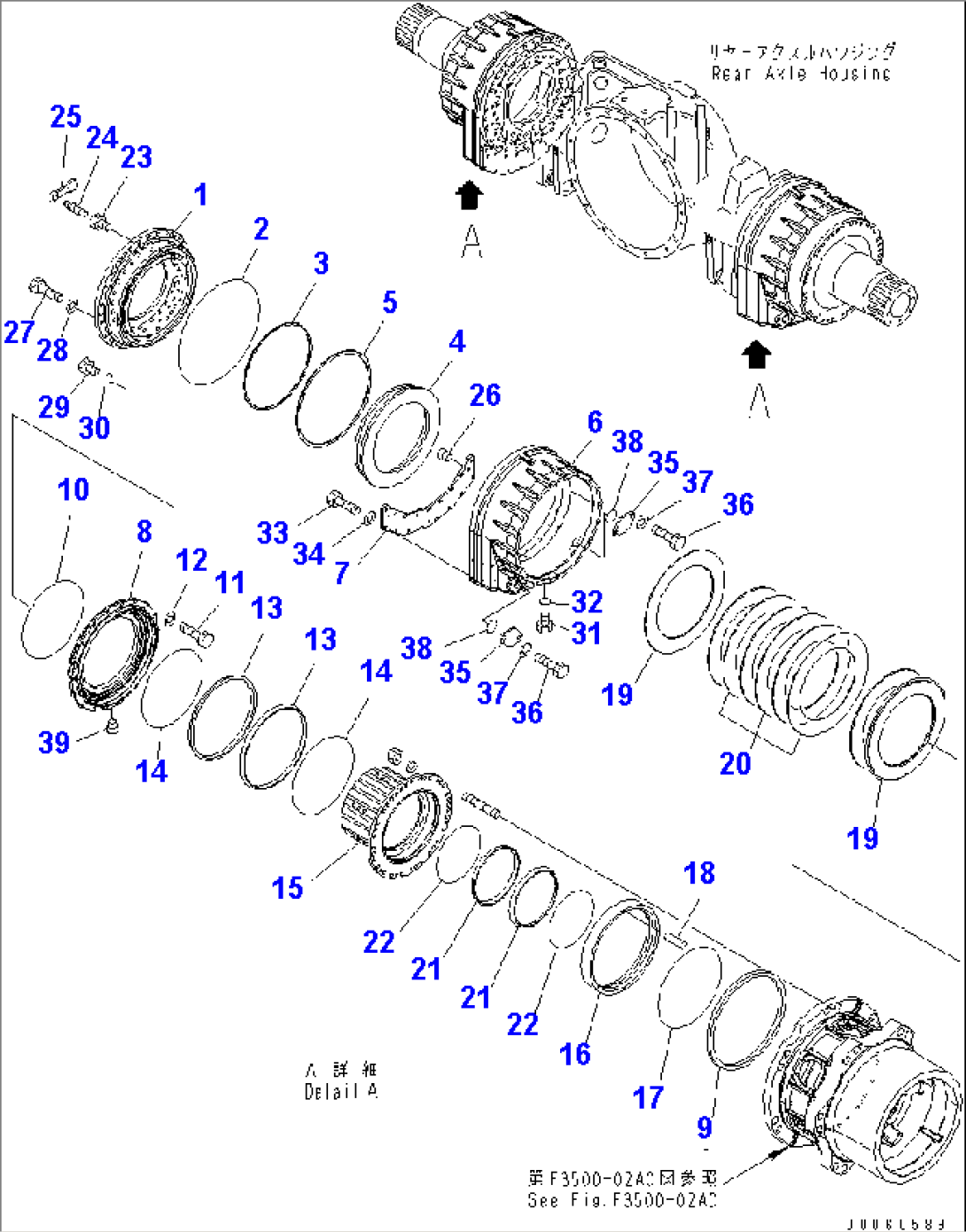 REAR AXLE (REAR WHEEL BRAKE 1/2) (WITH ASR)(#11001-)