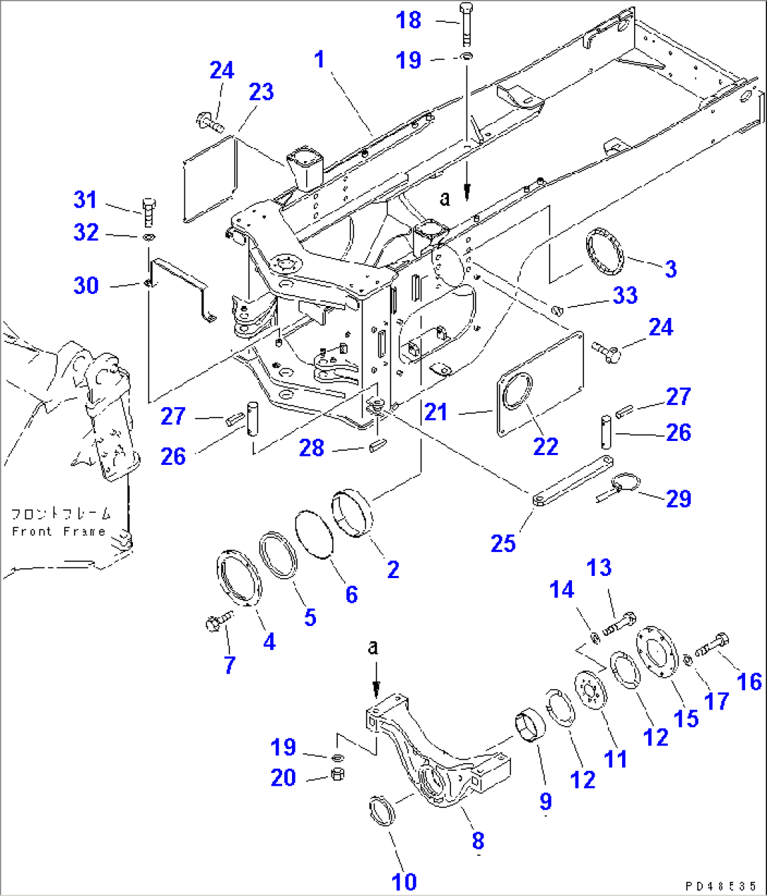REAR FRAME (WITH AUTO GREASE SYSTEM)(#50001-)