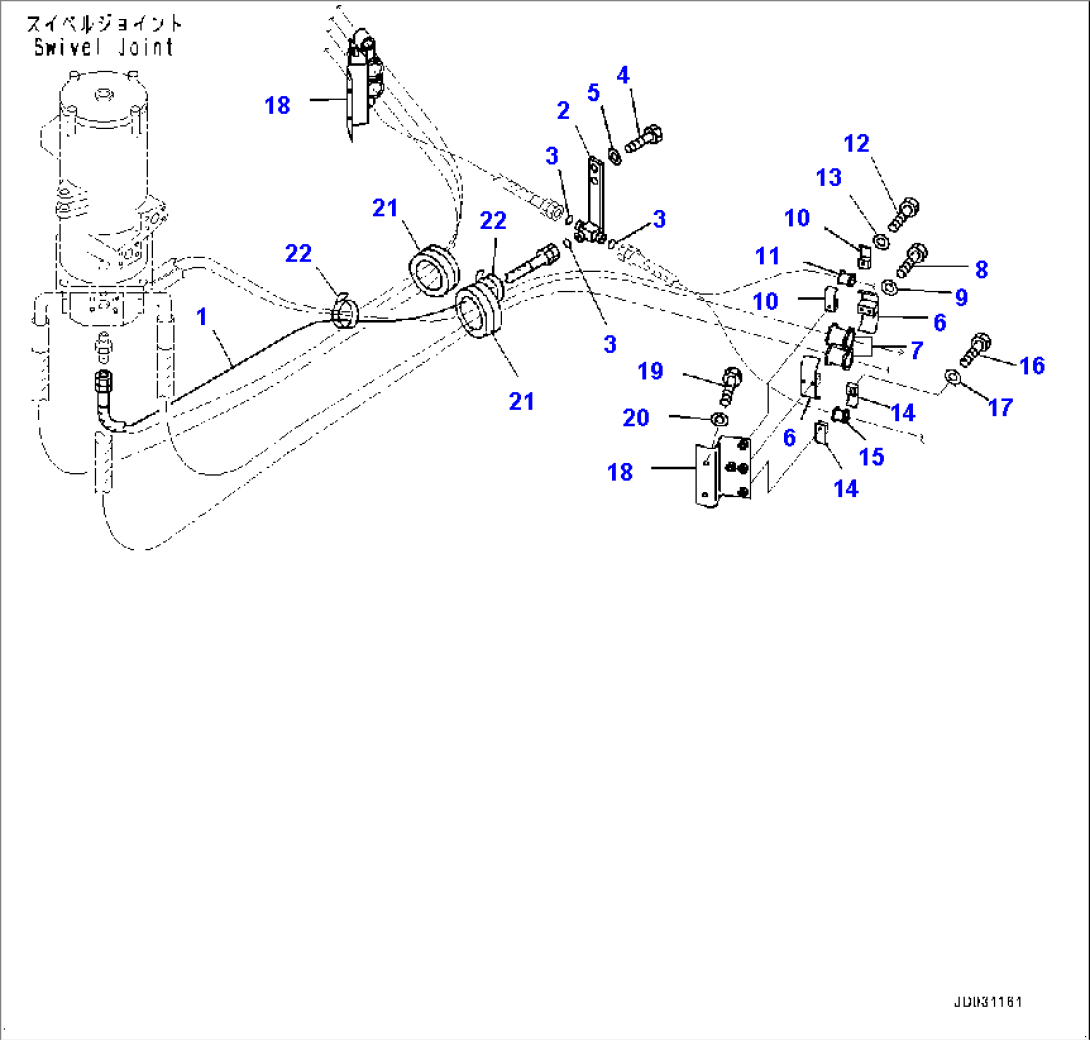 Travel Piping, Center Frame Side (#70001-)