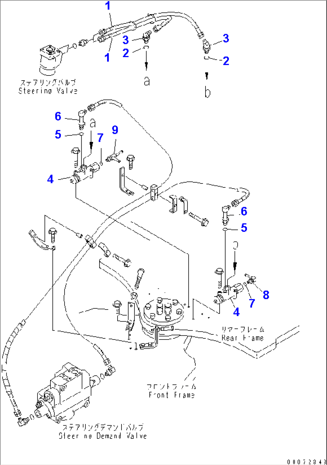 STEERING LINE (STEERING VALVE TO STOP VALVE PIPING) (-40ßC SPEC.)(#52406-)