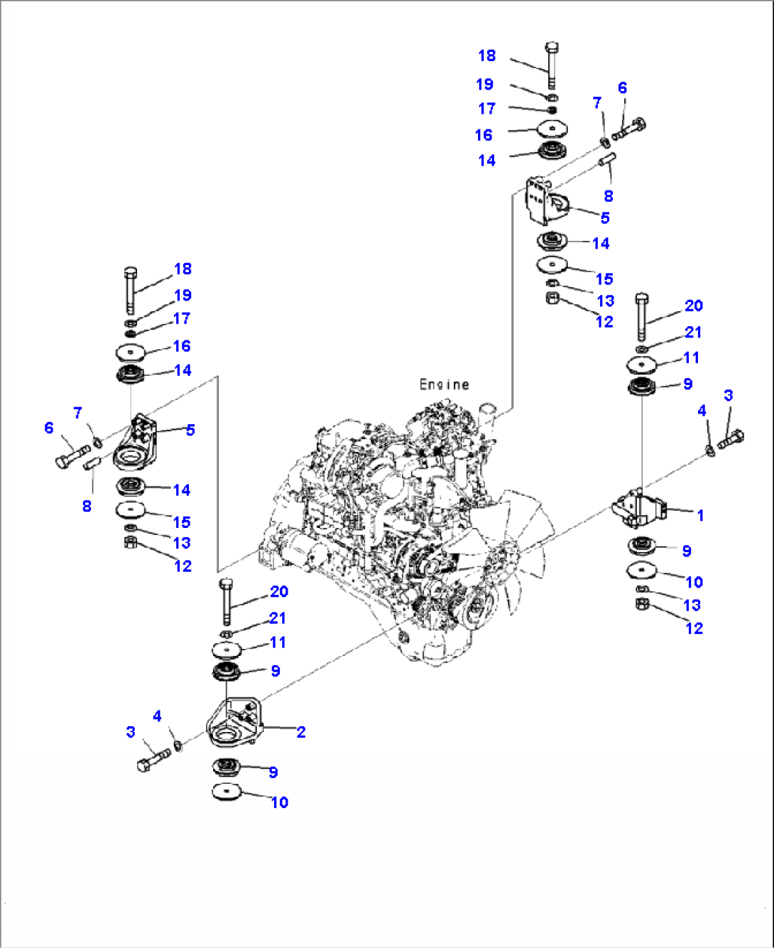 B0100-001001 ENGINE MOUNT BRACKET AND CUSHION