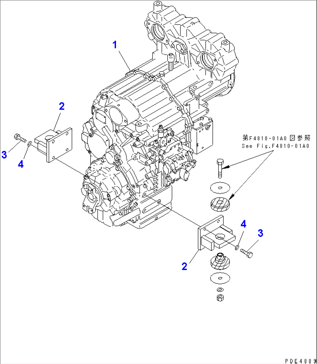 TORQUE CONVERTER AND TRANSMISSION (MOUNTING BRACKET)