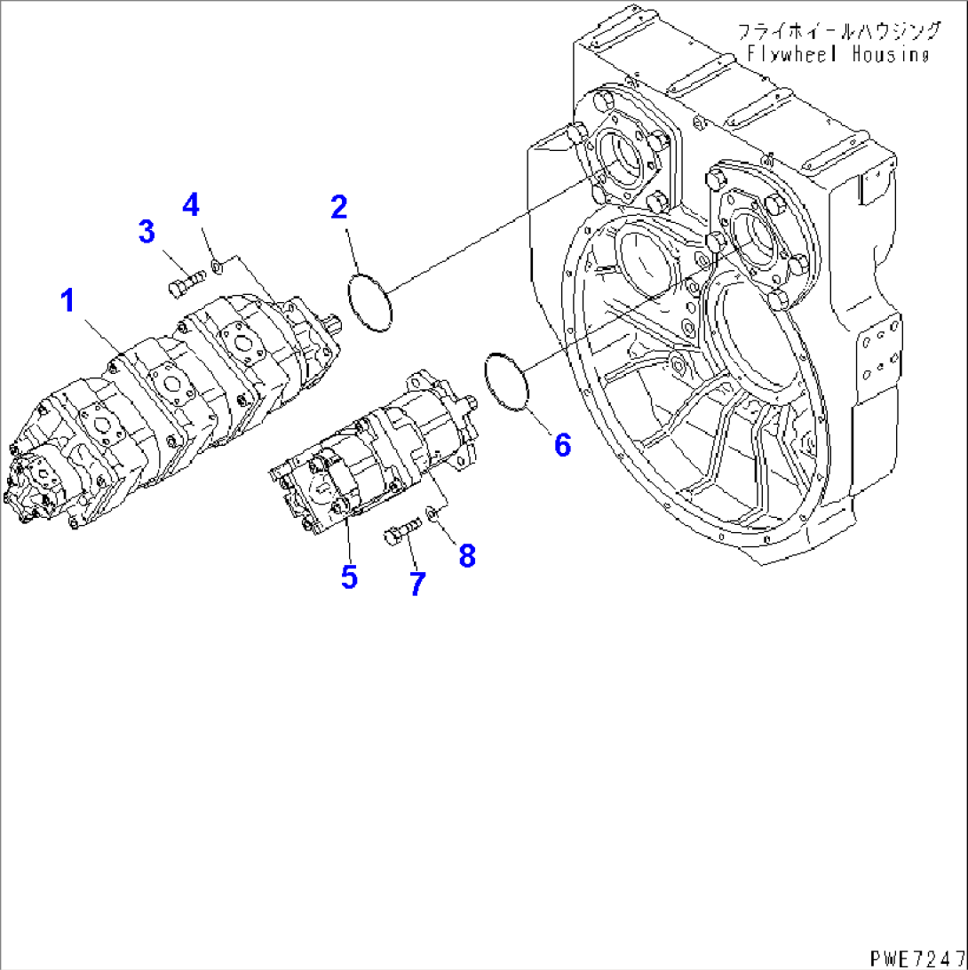 HYDRAULIC PUMP (PUMP AND MOUNTING PARTS)(#50001-52000)