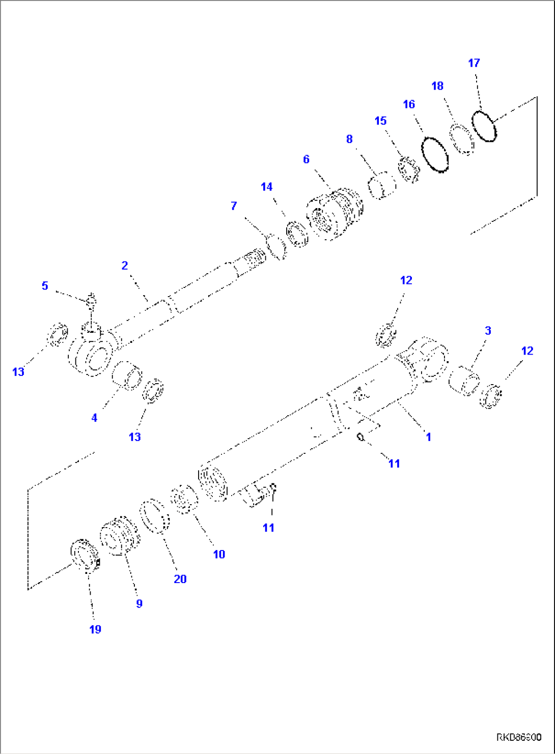 ARM, LENGHT 1215 MM, BUCKET CYLINDER, INNER PARTS
