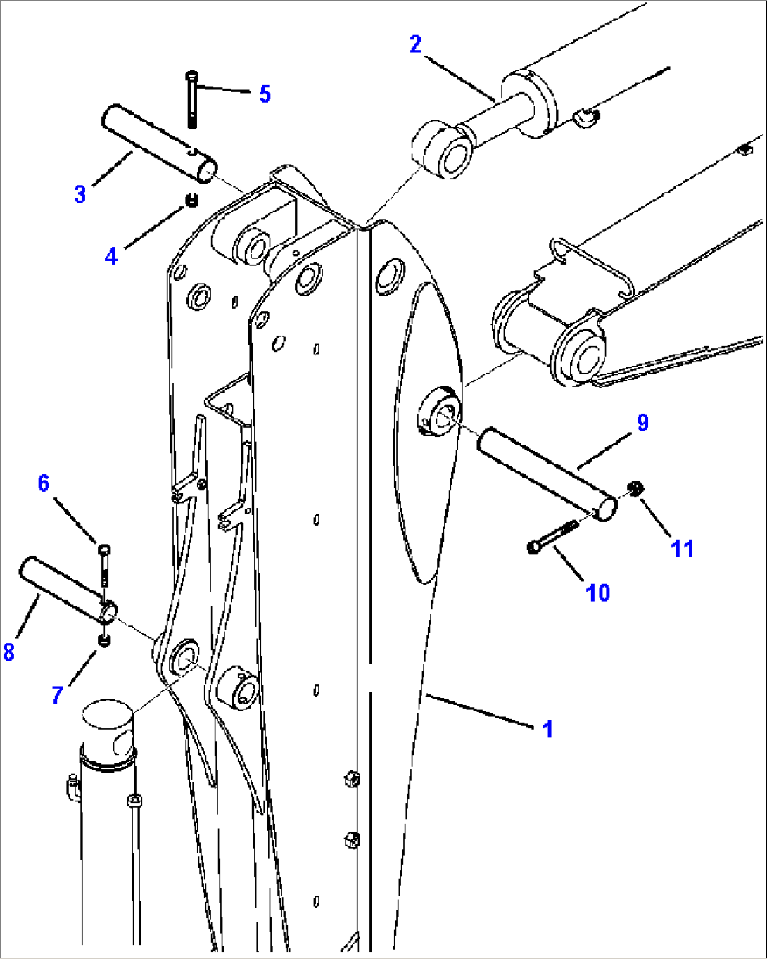 T2020-01A0 BACKHOE TELESCOPIC ARM MOUNTING PINS