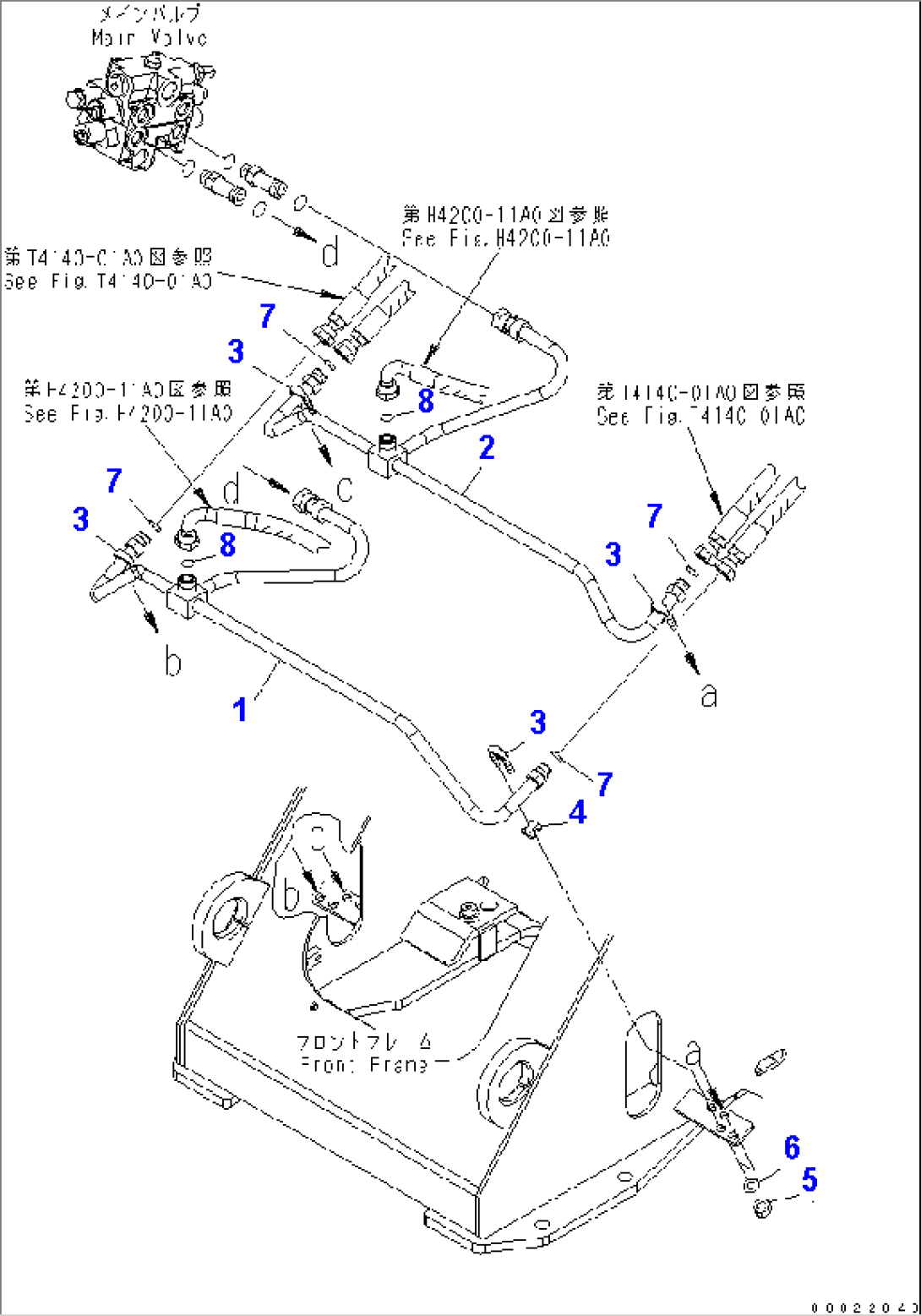 HYDRAULIC PIPING (LIFT CYLINDER LINE) (FOR E.C.S.S.)