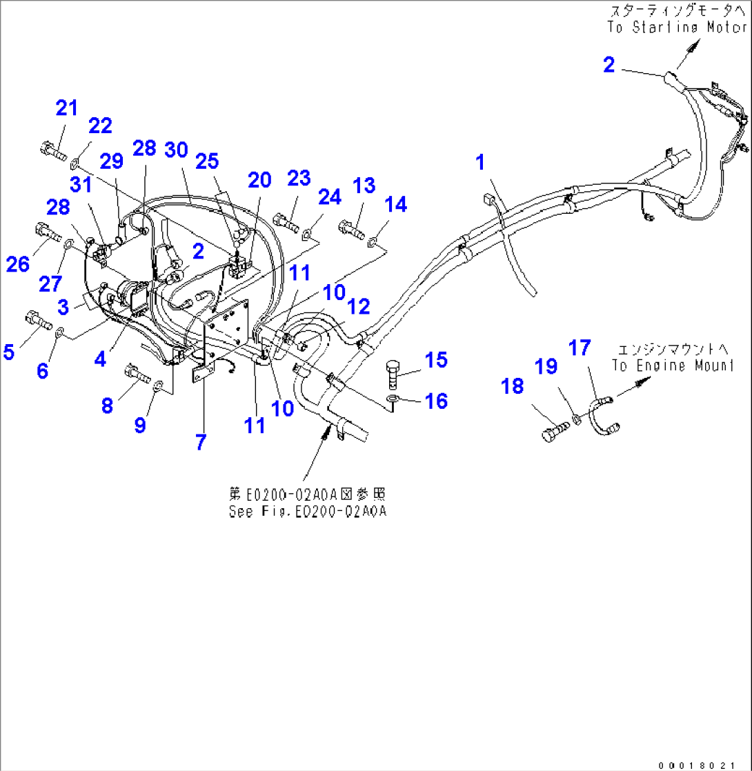 WIRING (STARTING HARNESS) (COLD WEATHER A SPEC.)(#250001-)