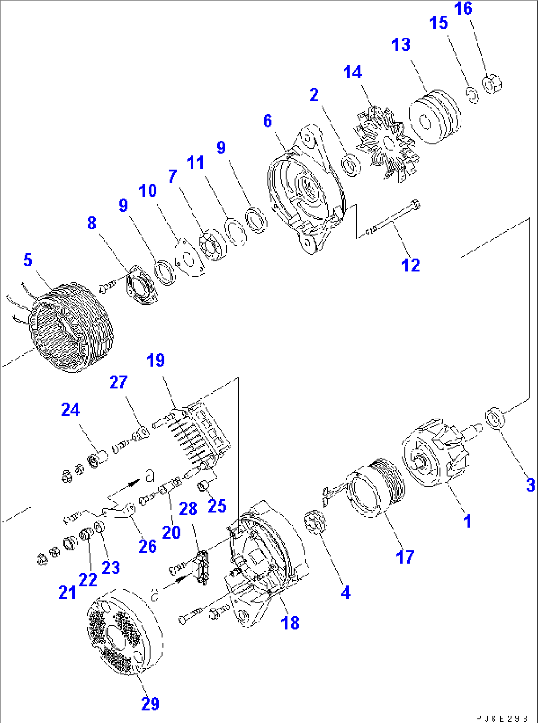 ALTERNATOR (35A) (INNER PARTS)(#310001-)