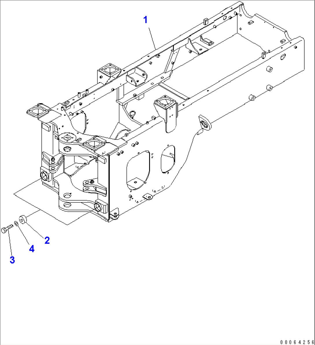 REAR FRAME (FOR ADDITIONAL COUNTER WEIGHT AND POWER TRAIN GUARD)(#75001-)