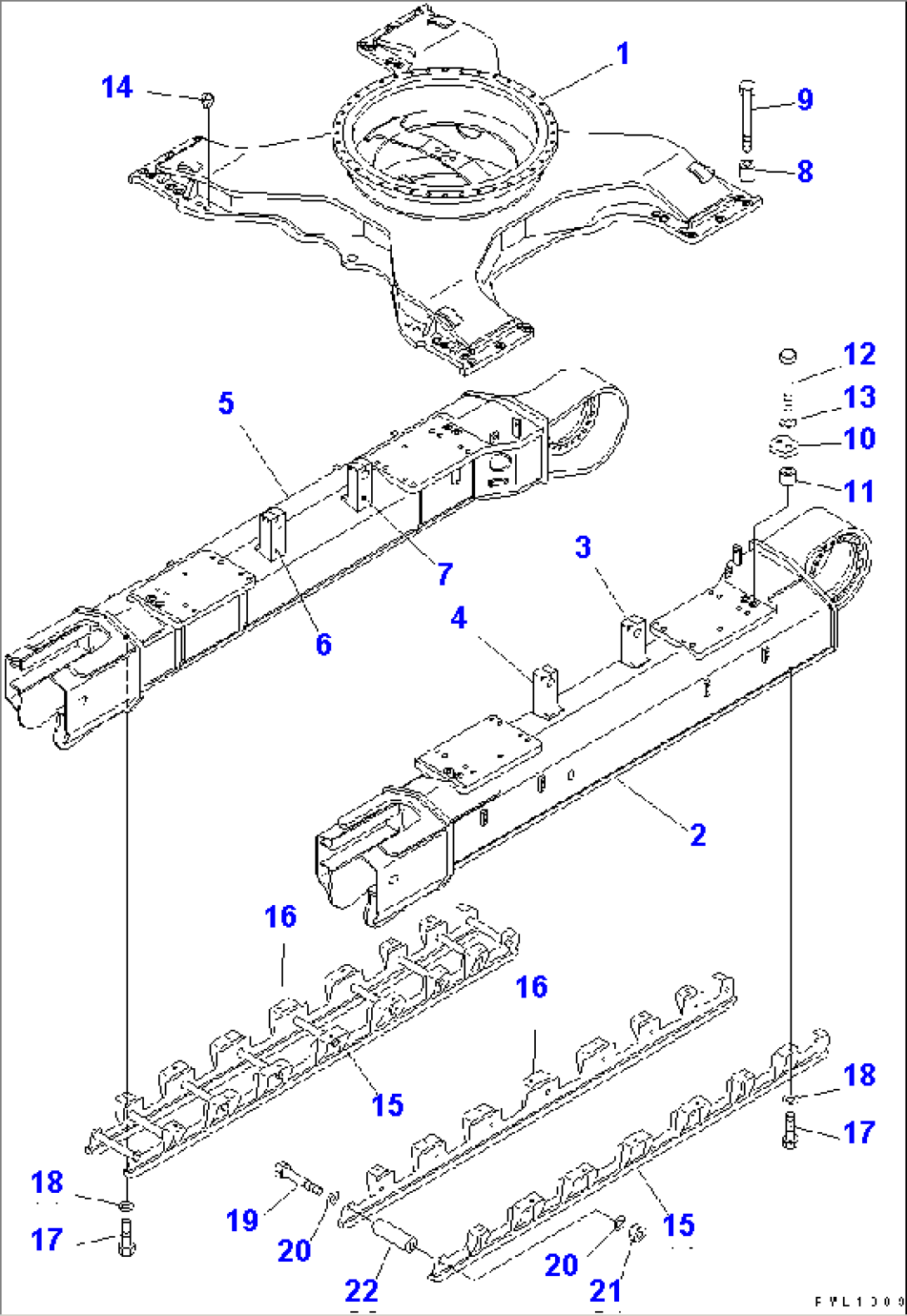 TRACK FRAME (VARIABLE GAUGE) (FULL ROLLER GUARD) (FOR UNDER COVER)(#32250-)