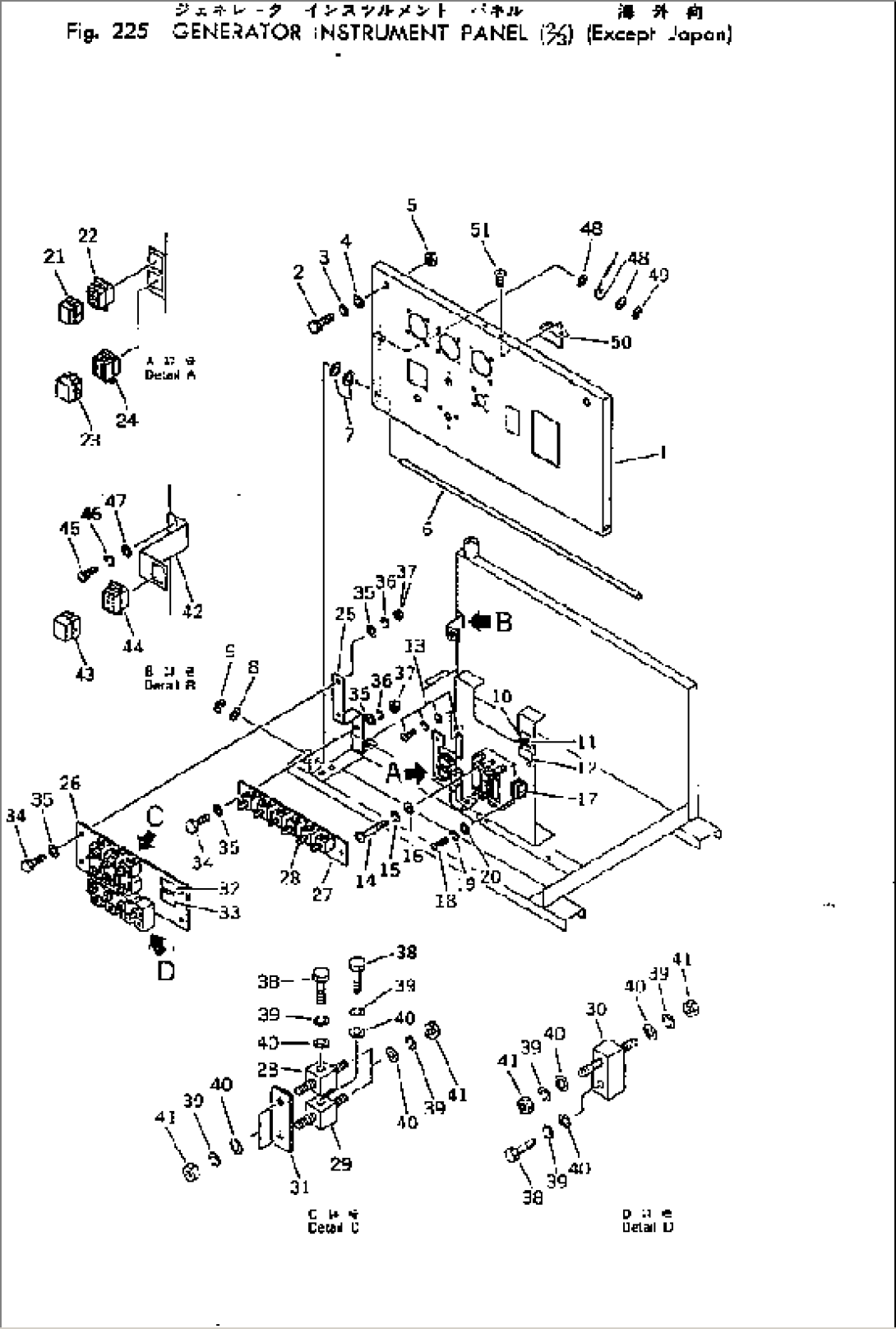 GENERATOR INSTRUMENT PANEL (2/3) (EXCEPT JAPAN)