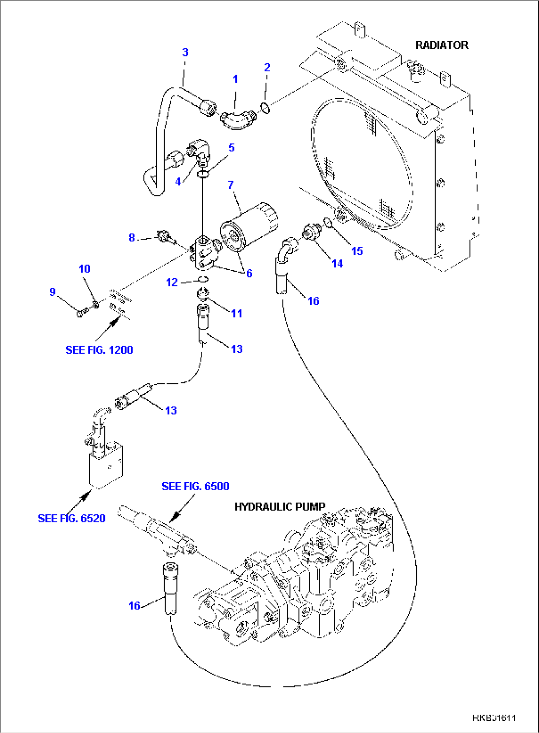 HYDRAULIC PIPING (RETURN LINE) (2/2)