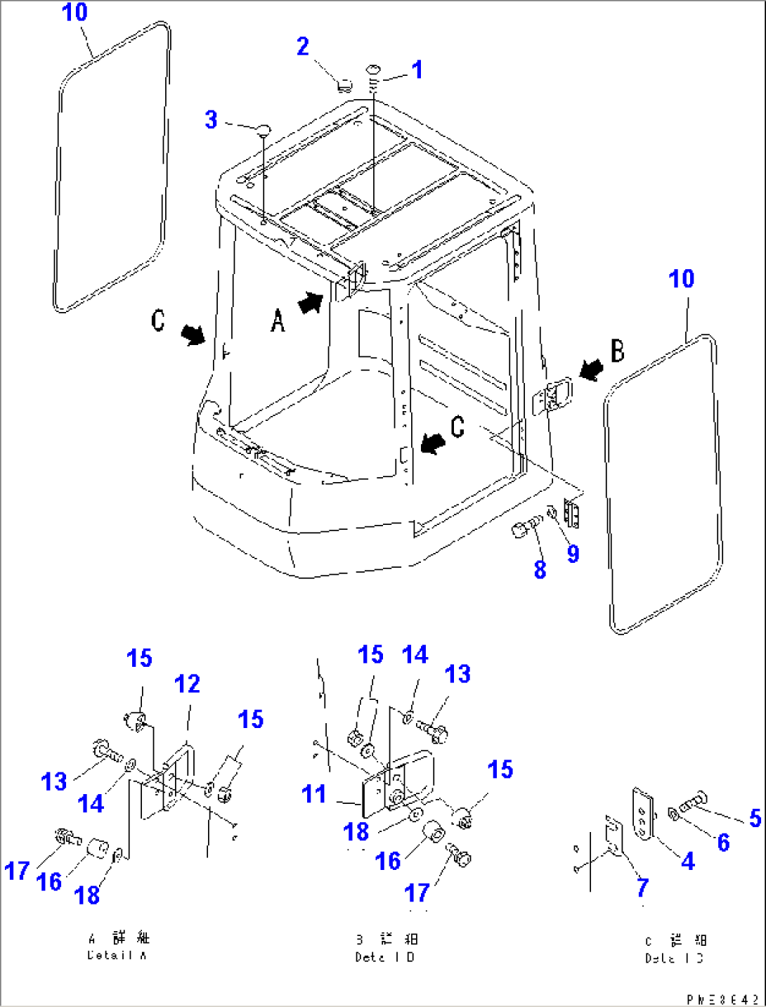 ROPS CAB (CAP AND DOOR LOCK)(#54001-54103)