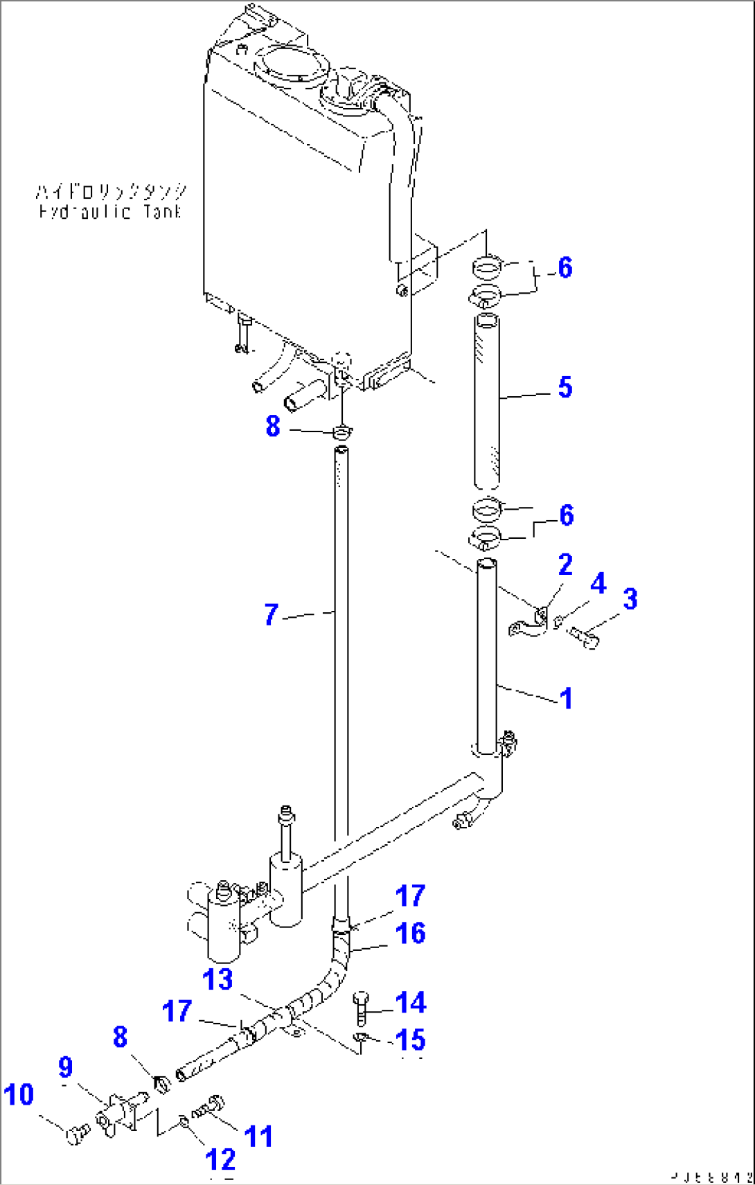 HYDRAULIC PIPING (RETURN CONFULUENCE TUBE TO TANK)