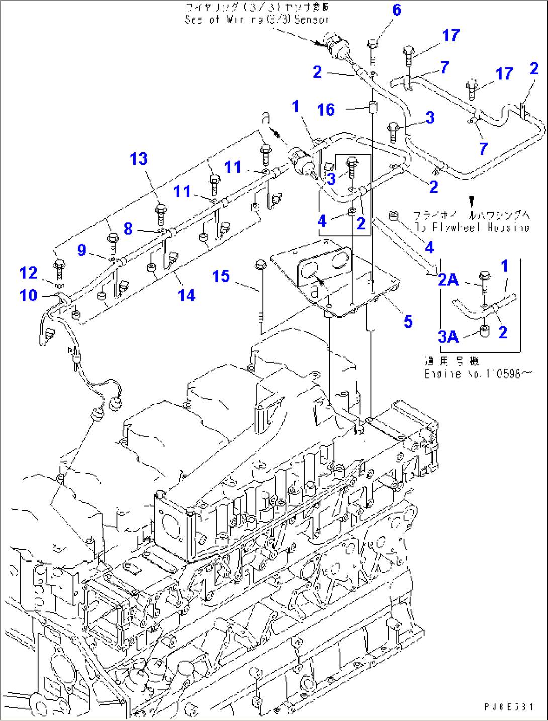 WIRING (2/3) FUEL INJECTOR (EXCEPT JAPAN)(#110578-114437)