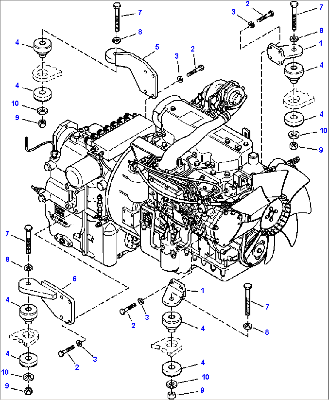 FIG. B1000-01A1 TIER II ENGINE MOUNTING