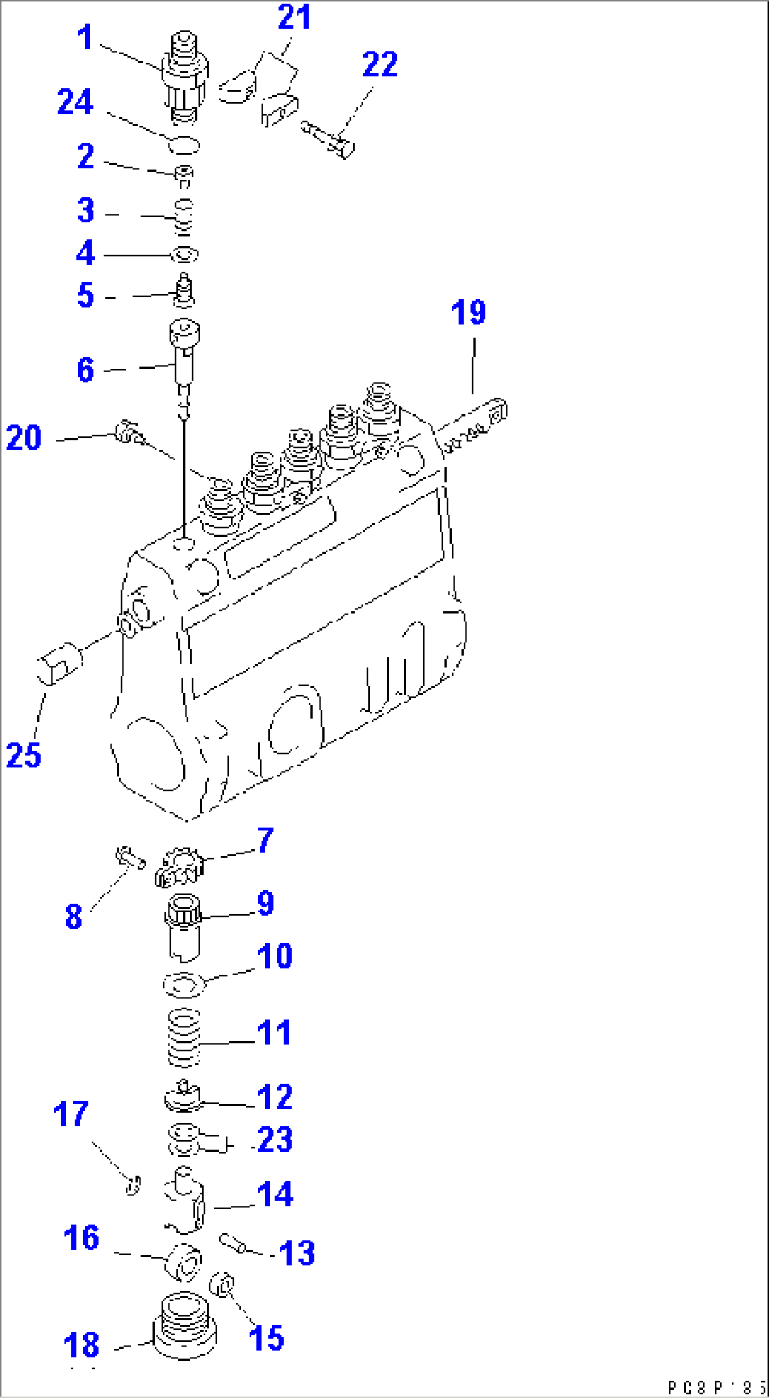 FUEL INJECTION PUMP (PUMP) (2/2) (INNER PARTS)(#29457-)