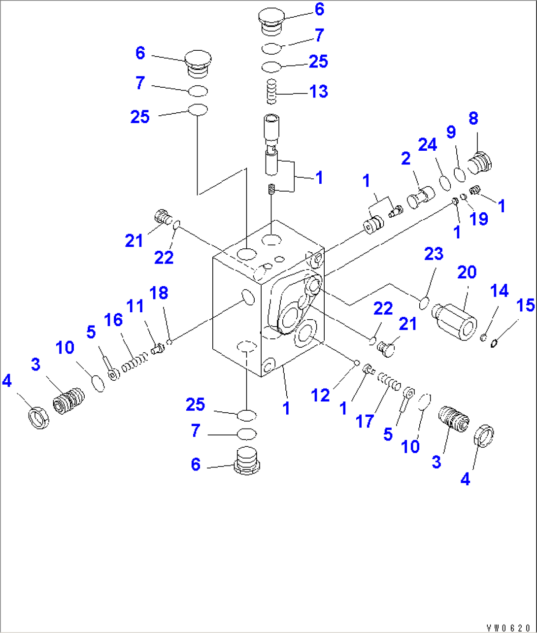 BRAKE CONTROL (ACCUMULATOR CHARGE VALVE) (INNER PARTS)