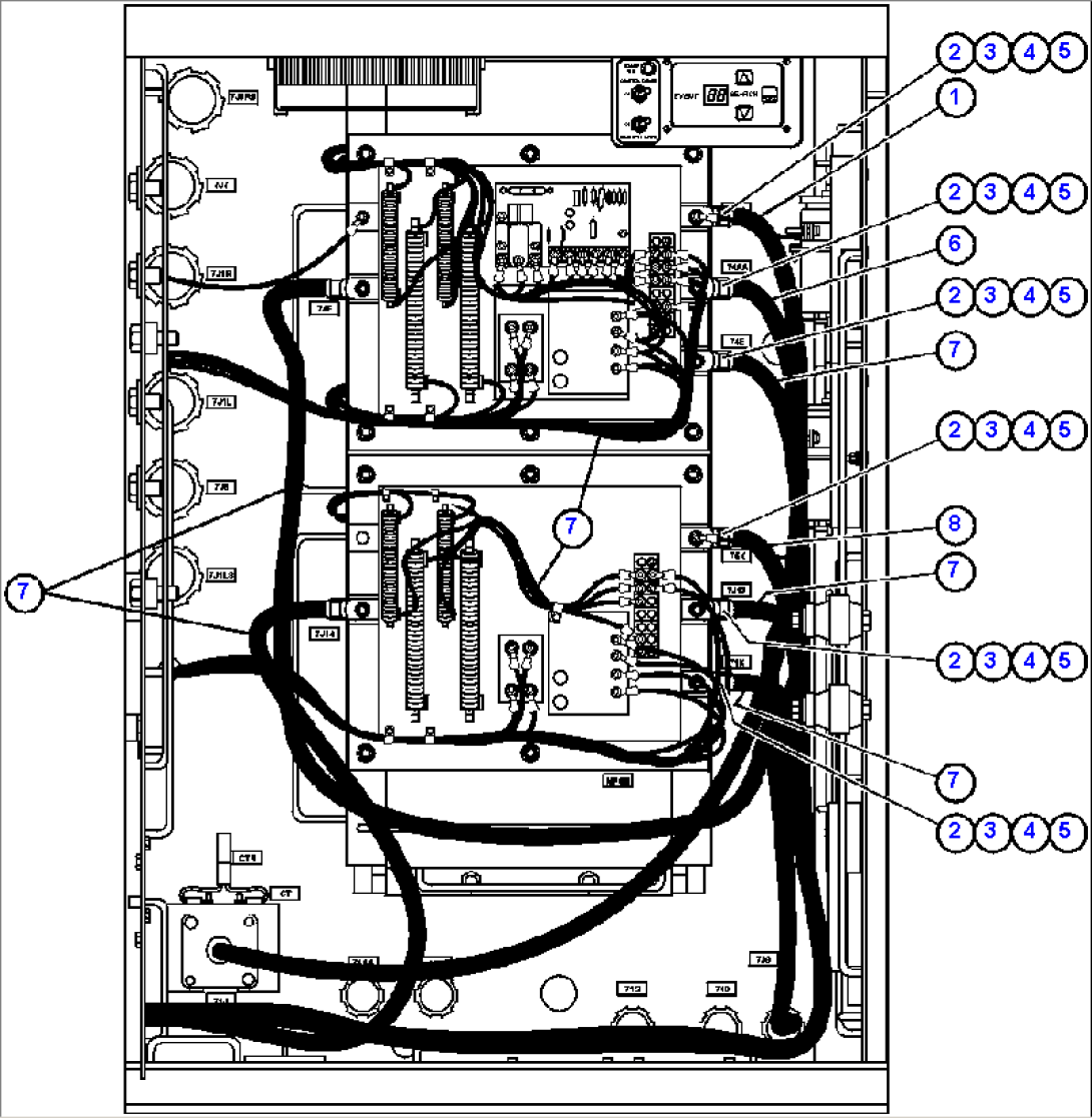 CONTROL CABINET - CENTER DOOR WIRING