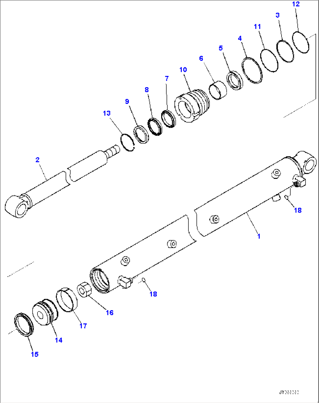 Circle Drawbar, Blade Shift Cylinder (#1001-)