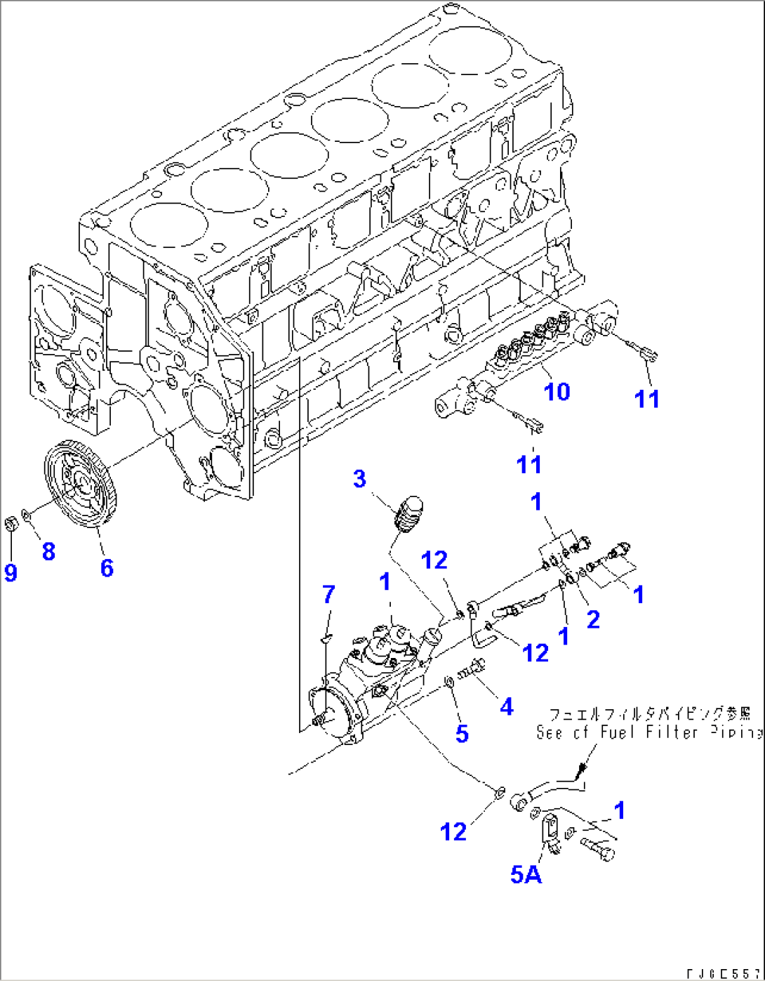 FUEL SUPPLY PUMP AND COMMON RAIL MOUNTING (LOW-VISCOSITY FUEL SPEC.) (REGULATION OF EPA AND EU 2ND)(#111630-)