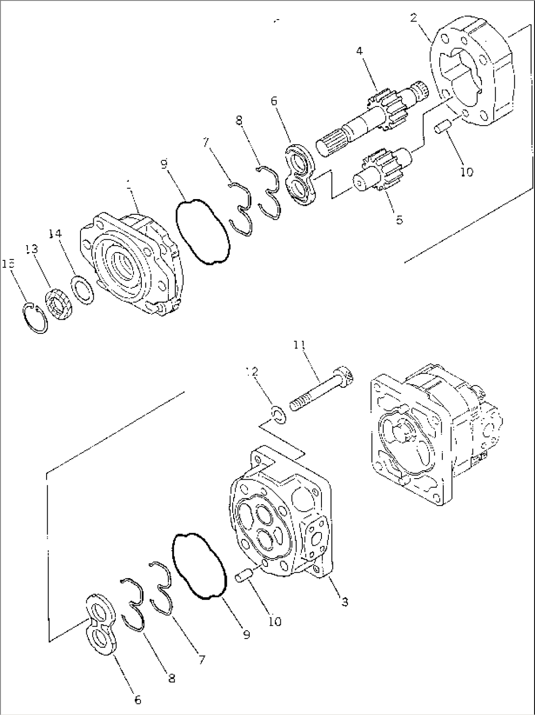 HYDRAULIC PUMP (BRAKE COOLING AND TRANSMISSION) (1/2) (EXCEPT JAPAN)