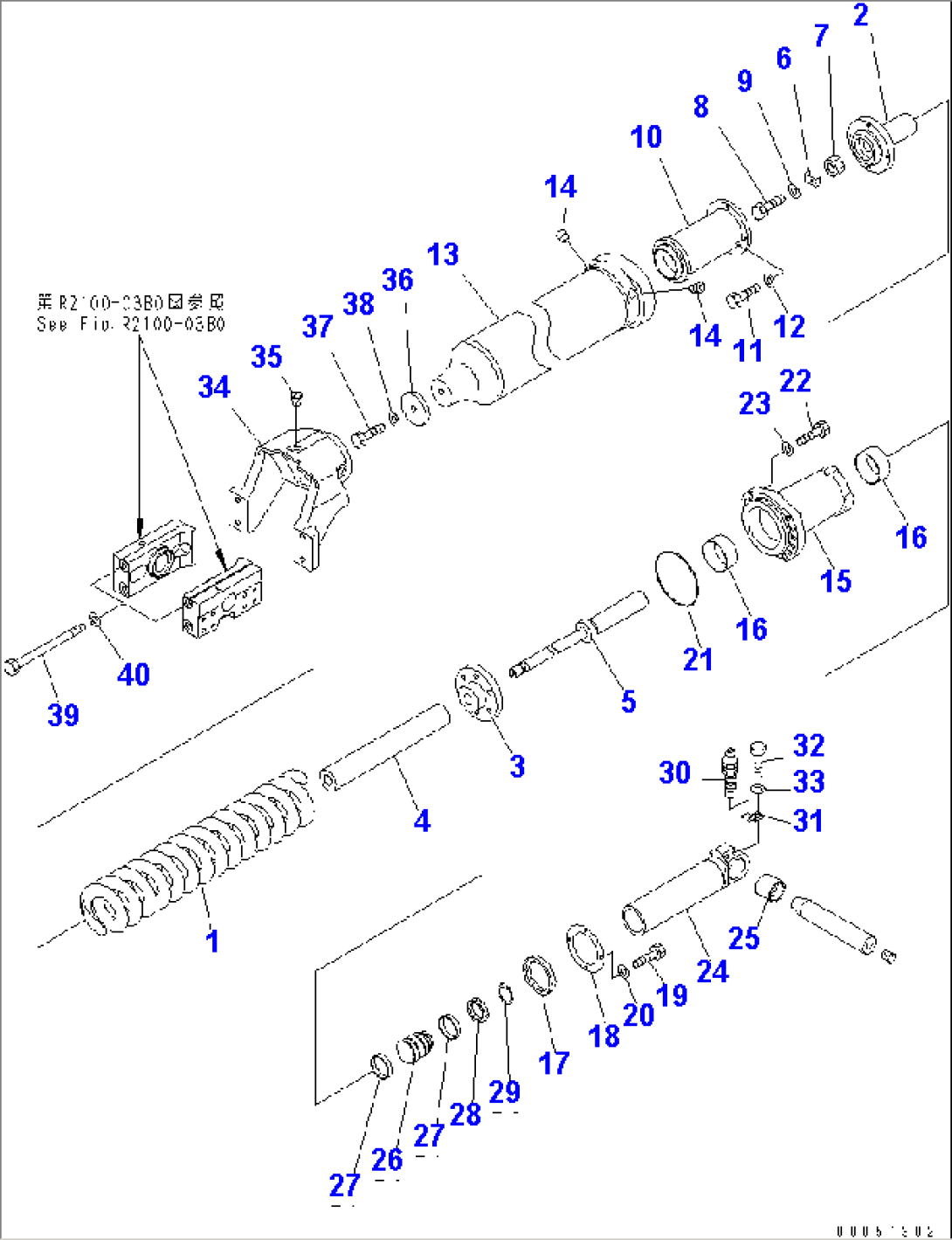 TRACK FRAME (RECOIL SPRING AND CYLINDER) (L.H.) (LONG TRACK)(#76460-)
