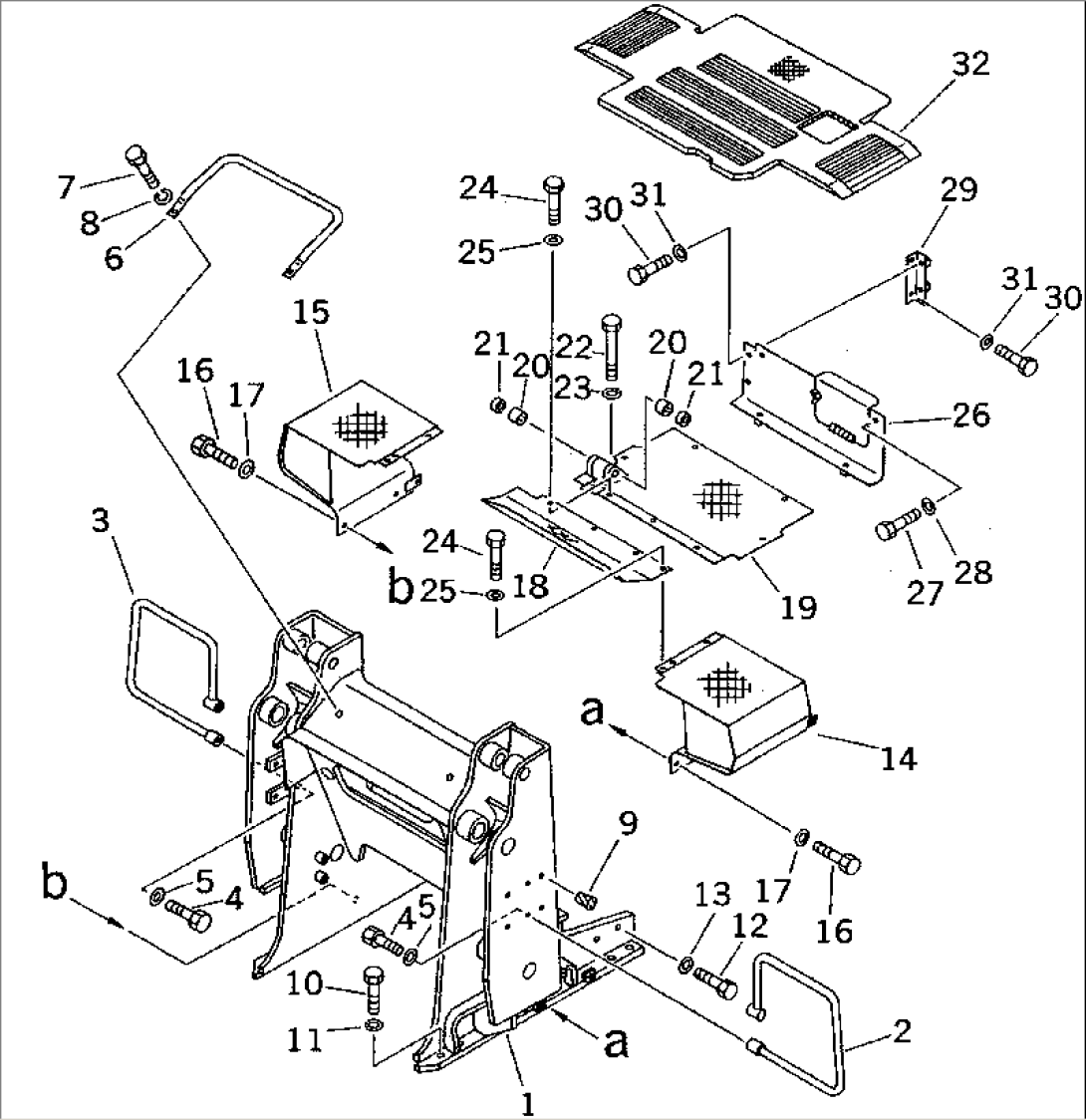 LOADER FRAME AND FLOOR PLATE (WITH DECELERATOR PEDAL)