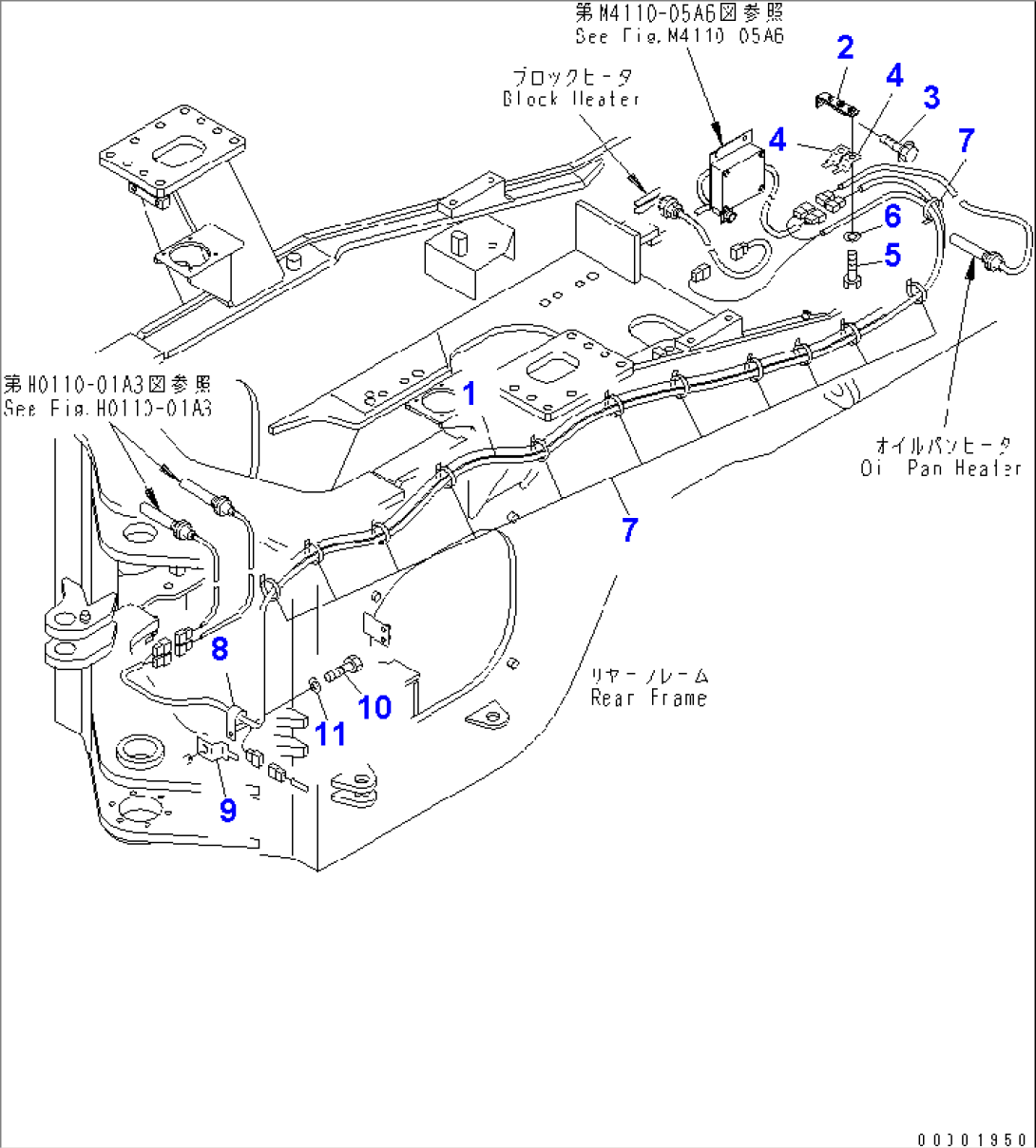 WIRING HARNESS (OIL HEATER LINE) (COLD WEATHER SPEC¤)(#52001-)