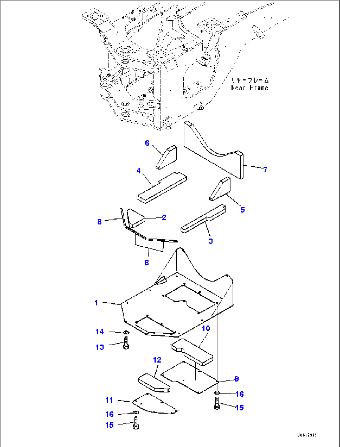 Articulate Lock Bar and Frame Cover, Transmission Under Cover (#90832-)