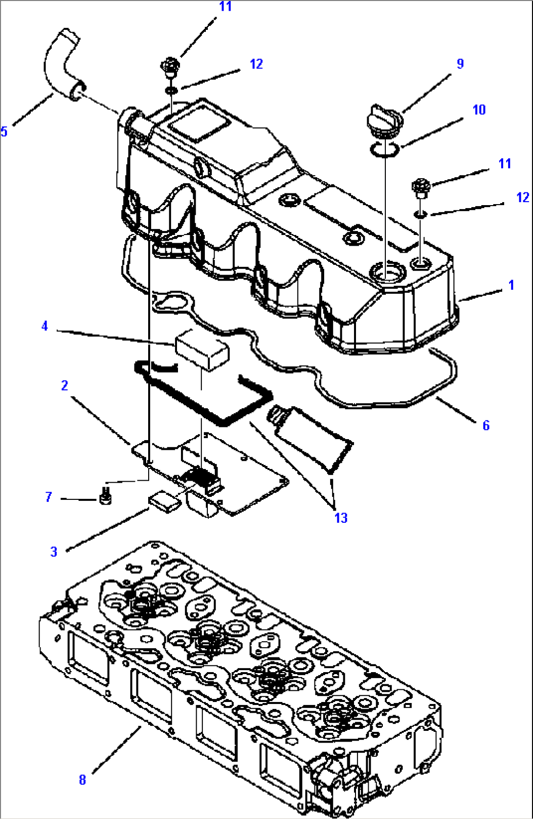 FIG. A0101-01A1 TIER II ENGINE - VALVE COVER