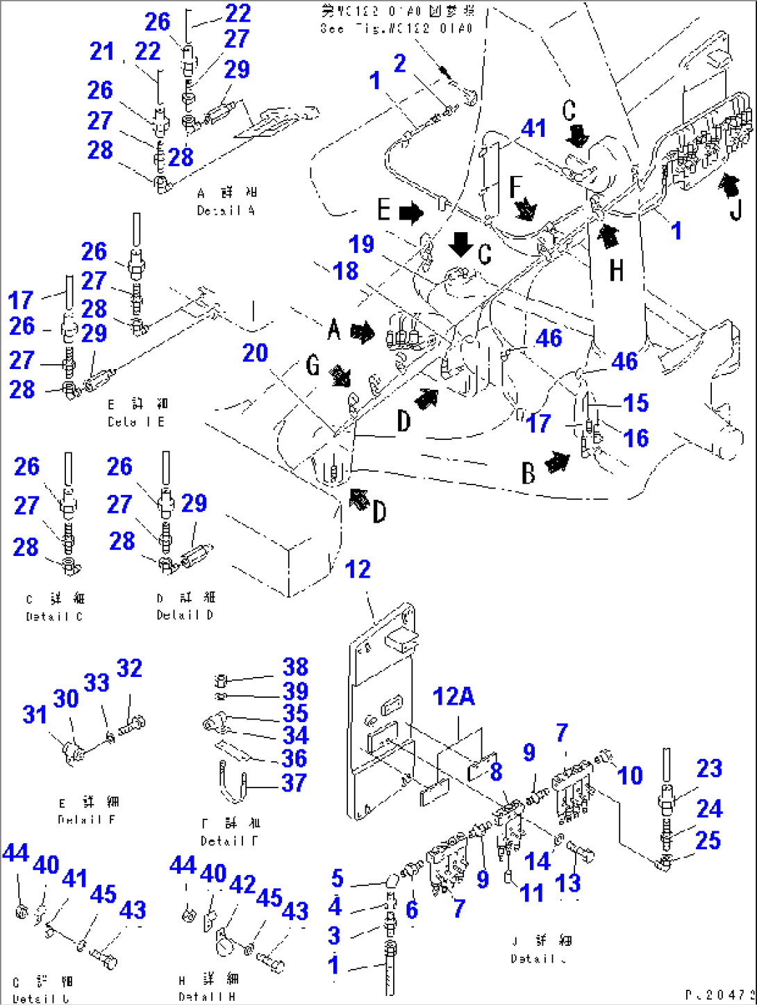 LINCOLN AUTO GREASE PIPING (FRONT LINE¤ 1/2)