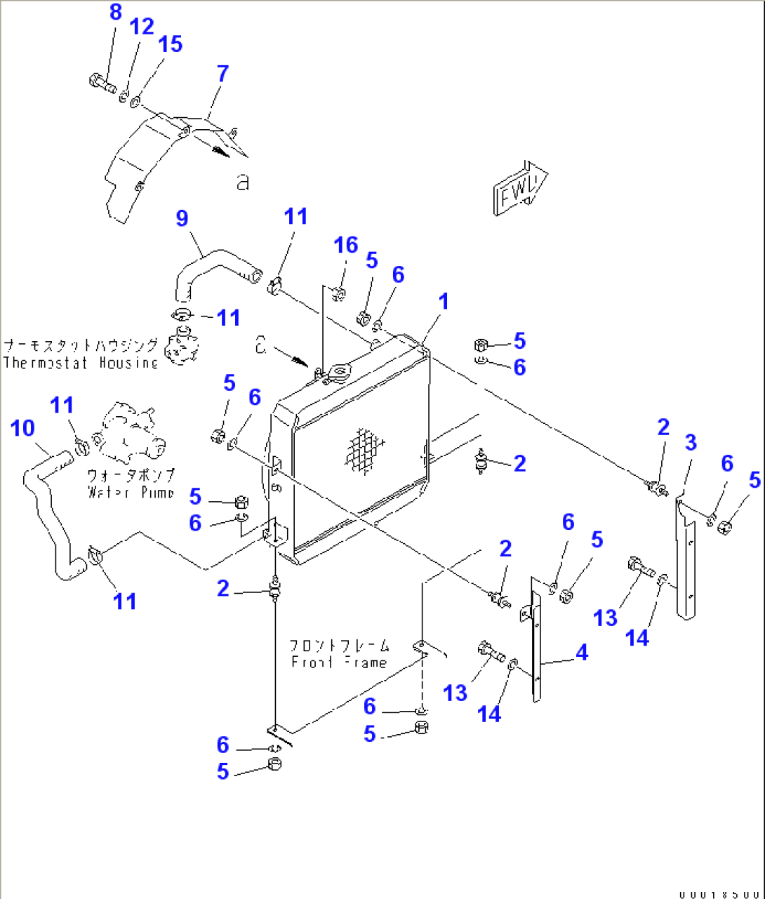 RADIATOR AND MOUNTING PARTS